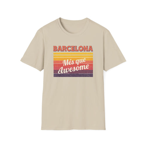 Barcelona "Més que Awesome" Retro Stripe T-Shirt