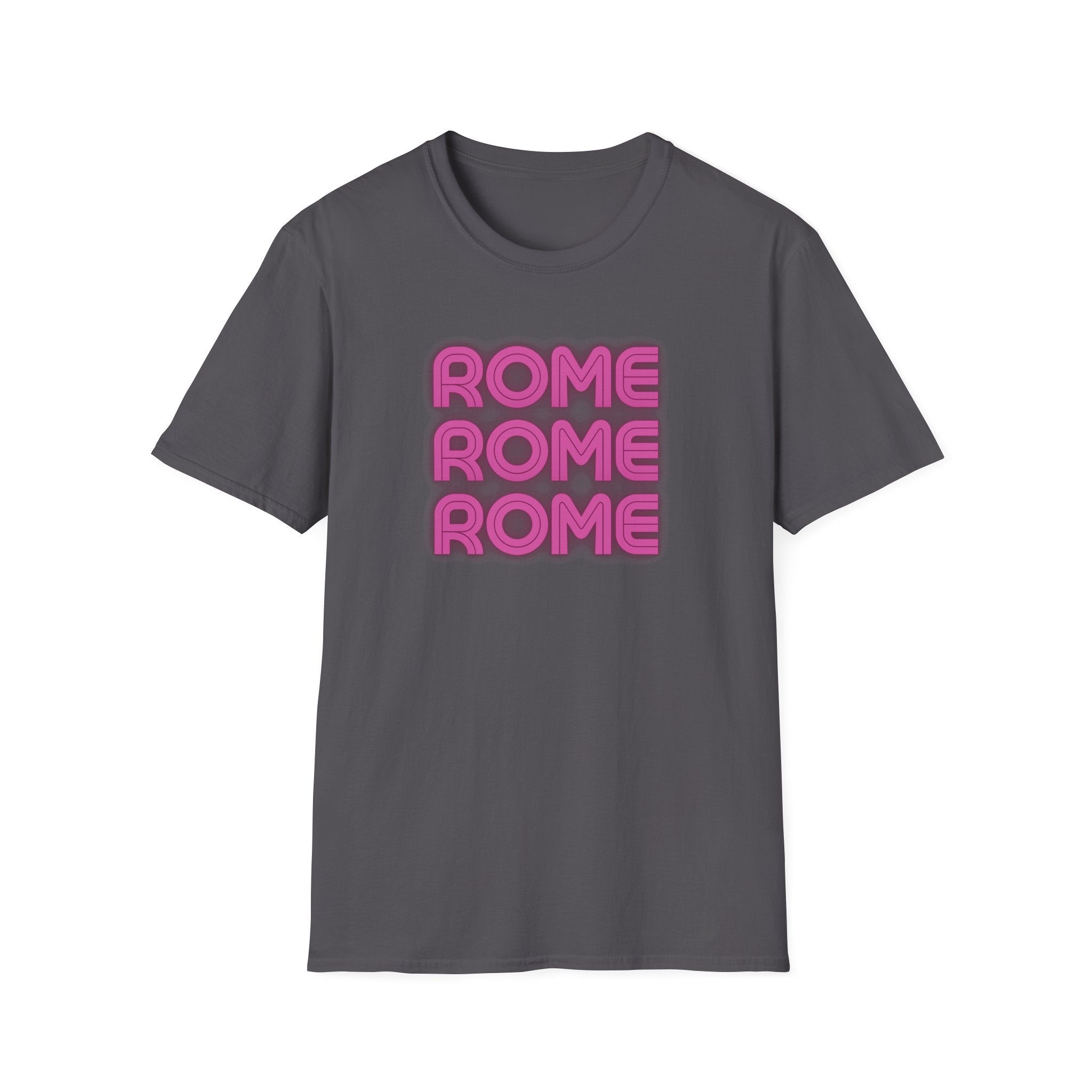 Rome Rome Rome T-Shirt | Pink Retro Text Tee