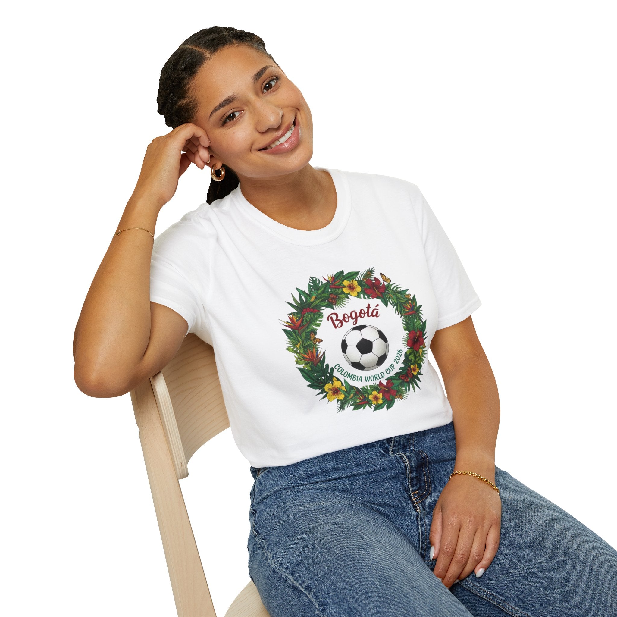 Bogotá Soccer Wreath T-Shirt — World Cup Football Holiday Tee