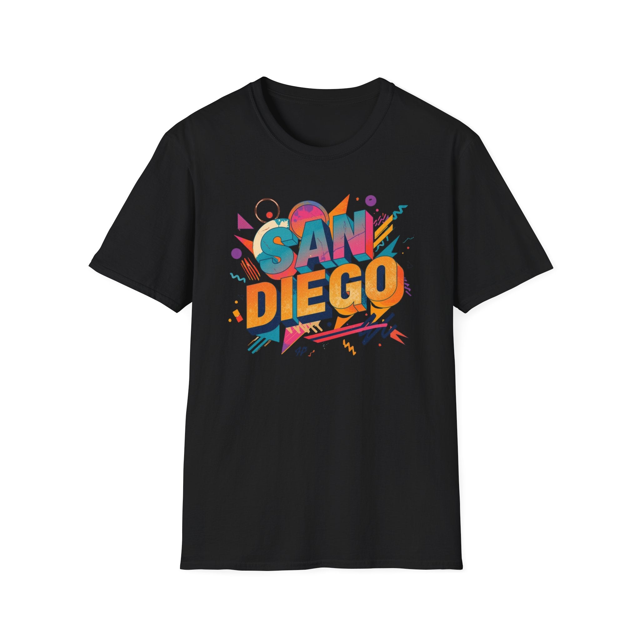 San Diego Retro Graphic T‑Shirt — Colorful 80s Style City Tee