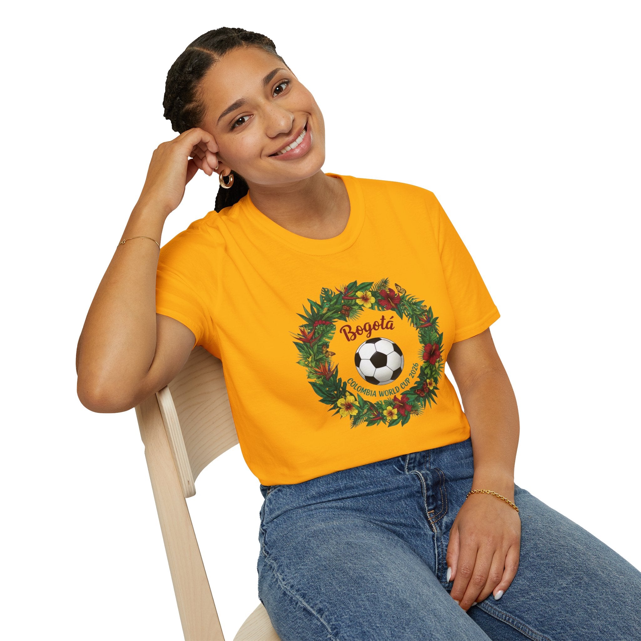 Bogotá Soccer Wreath T-Shirt — World Cup Football Holiday Tee