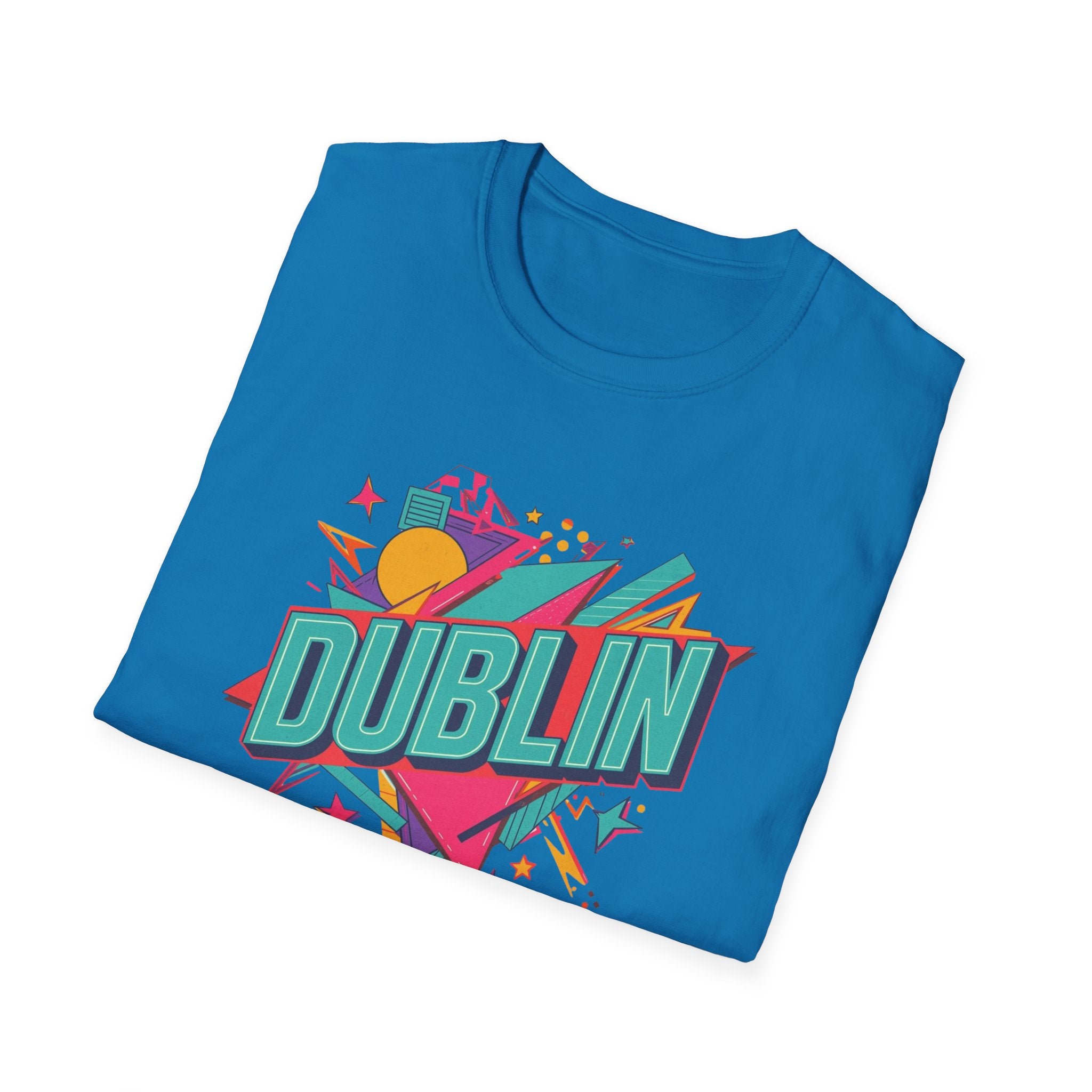 Dublin Retro Graphic T-Shirt — Bright 80s Style City Souvenir