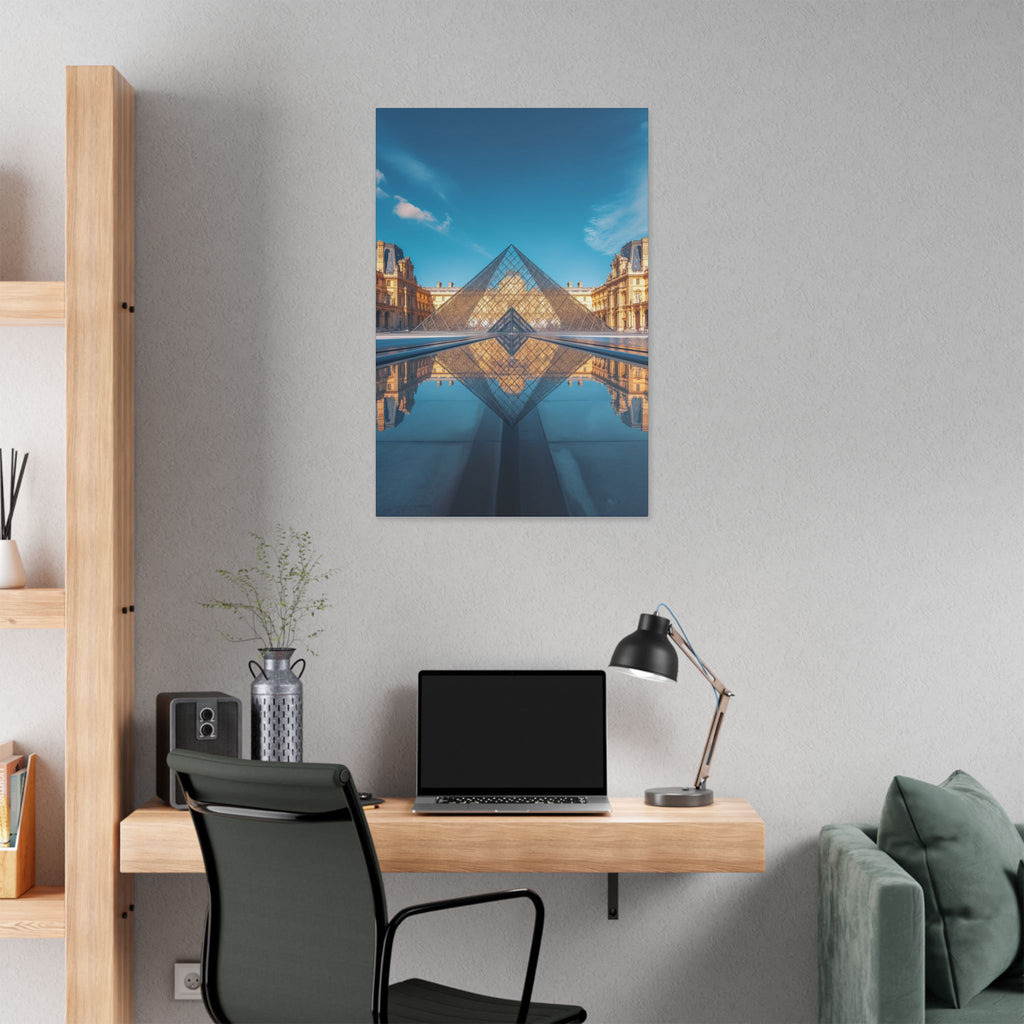 Louvre Glass Pyramid Canvas Print — Paris Travel Wall Art