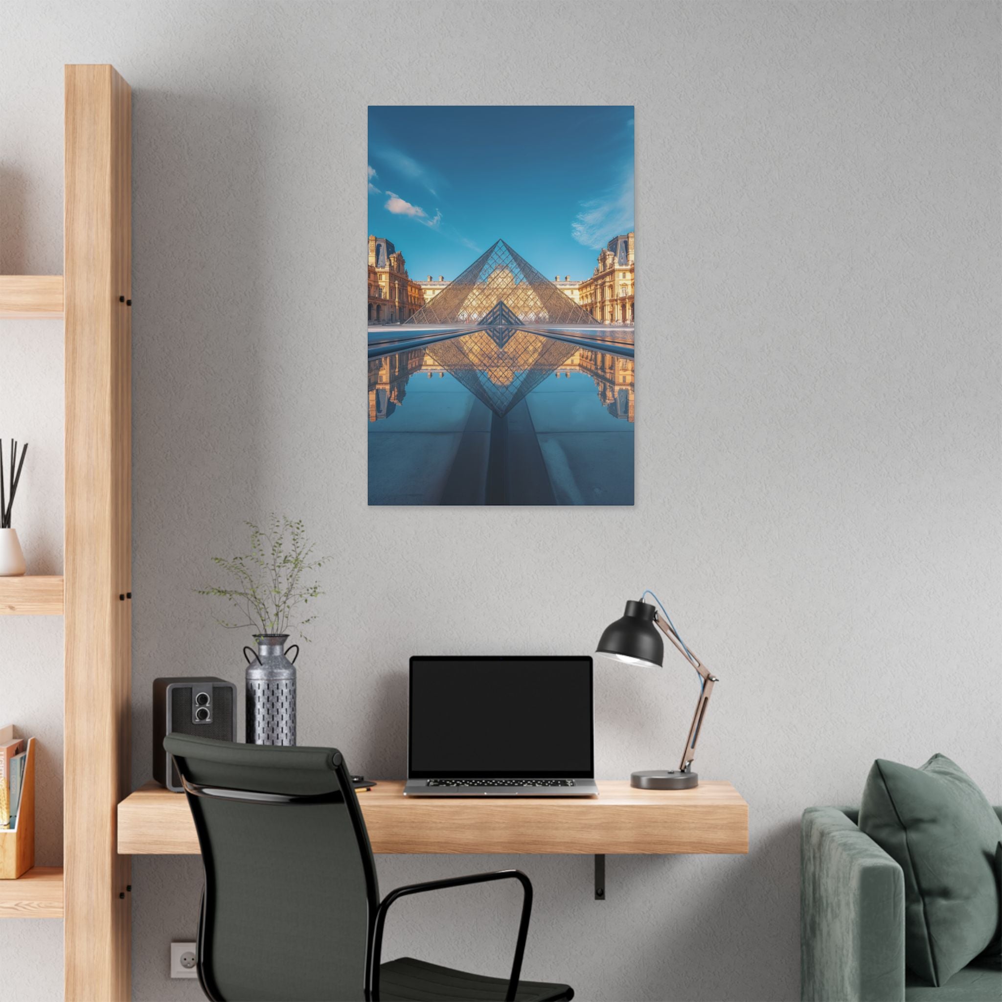 Louvre Glass Pyramid Canvas Print — Paris Travel Wall Art