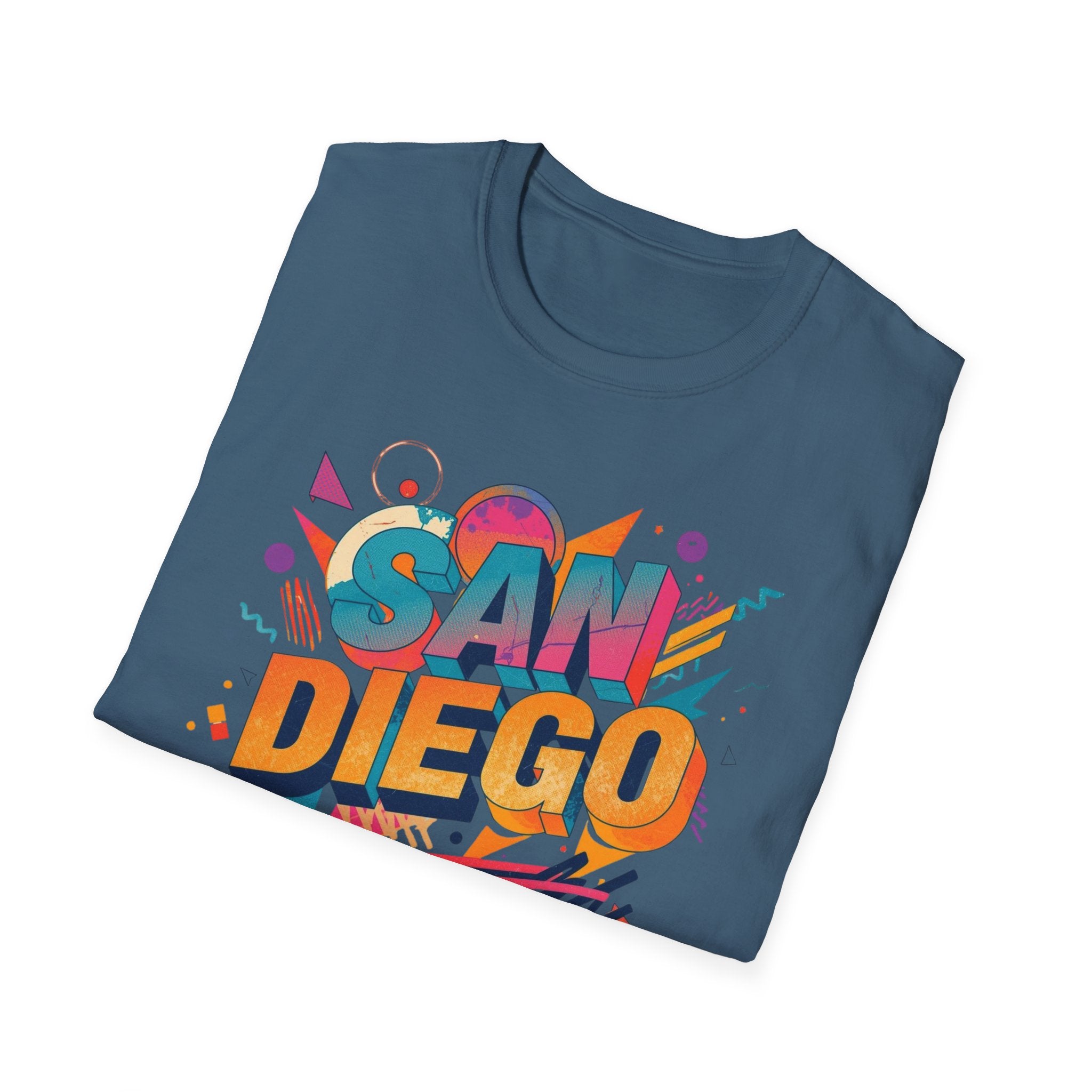 San Diego Retro Graphic T‑Shirt — Colorful 80s Style City Tee
