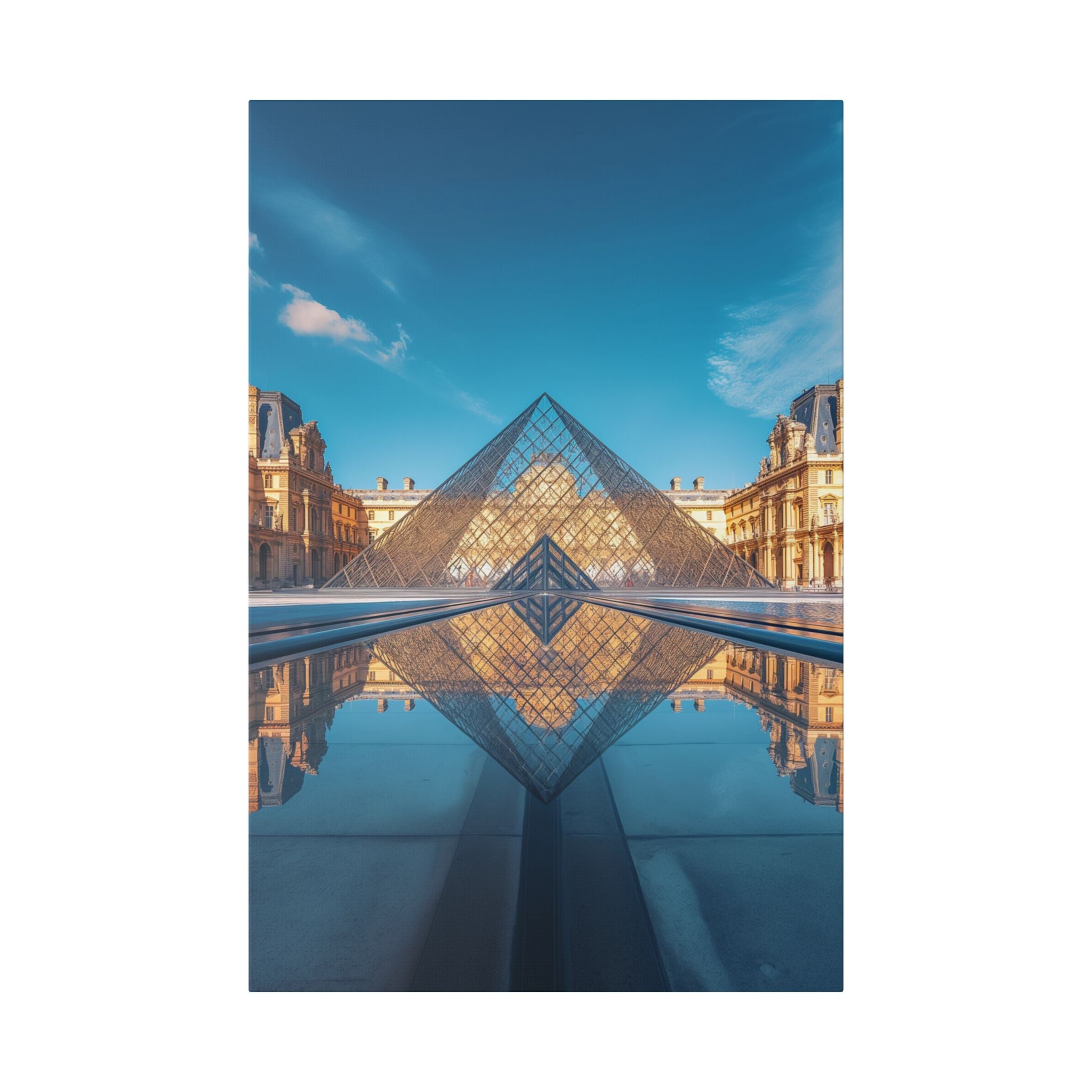 Louvre Glass Pyramid Canvas Print — Paris Travel Wall Art