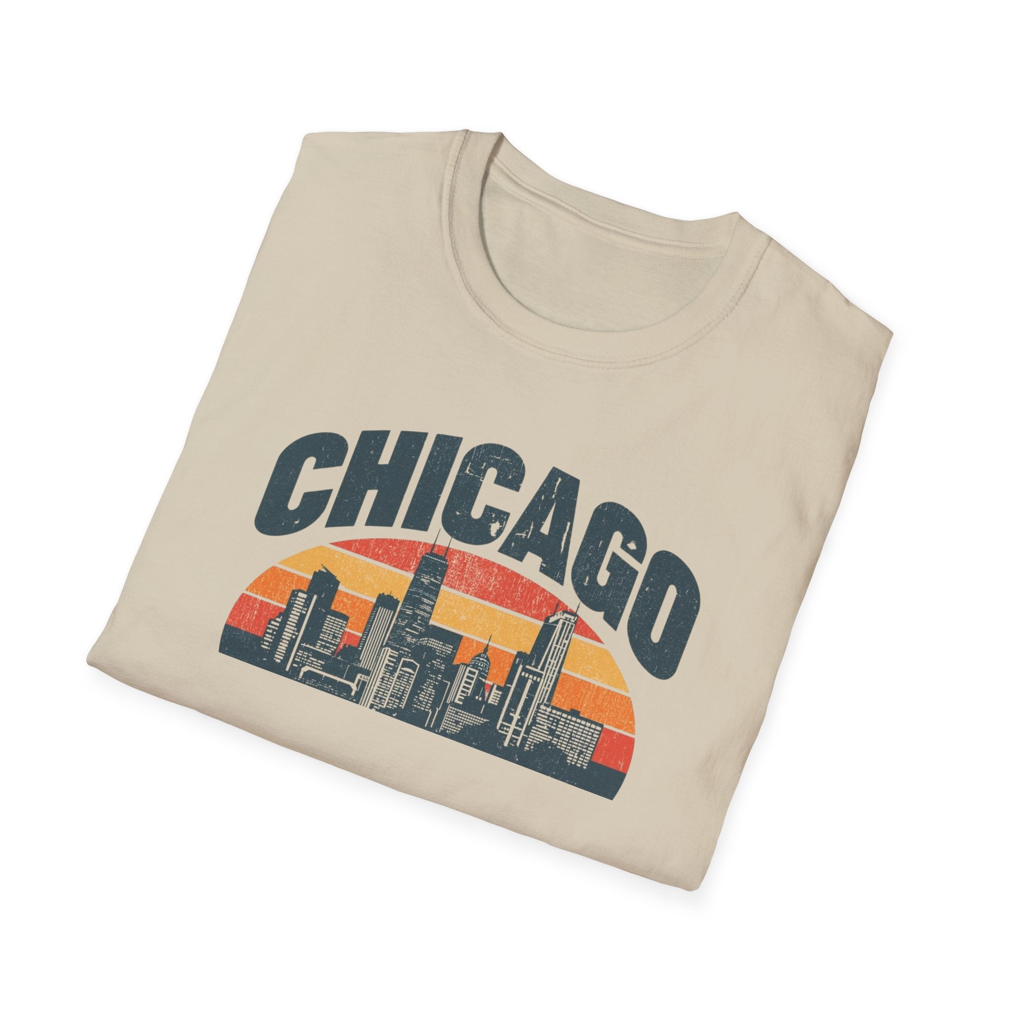 Chicago Skyline T-Shirt — Retro Sunset Cityscape Tee