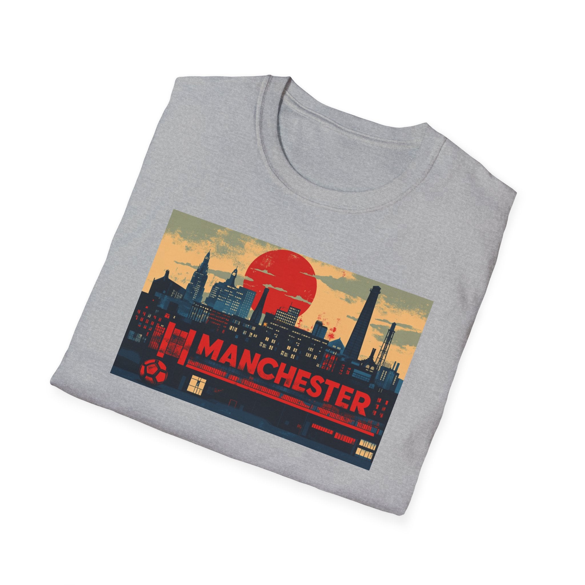 Manchester Skyline T-Shirt | Retro Cityscape Travel Tee