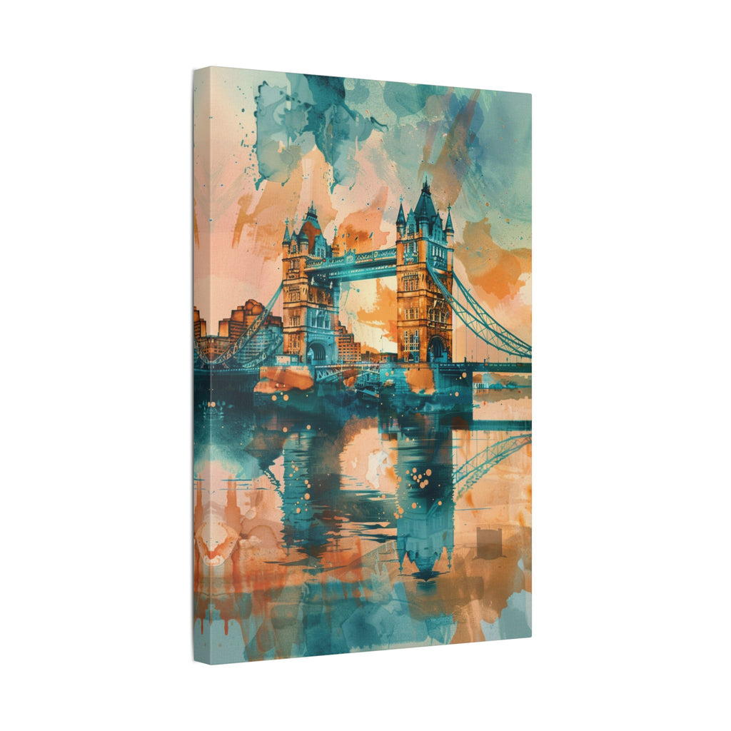 London Tower Bridge Watercolor Canvas Print