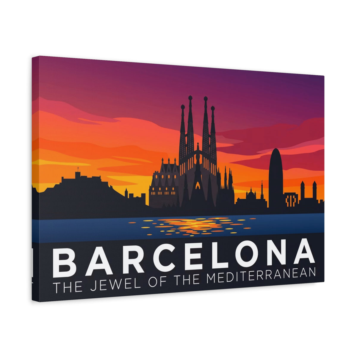 Barcelona Sunset Canvas Print — The Jewel of the Mediterranean