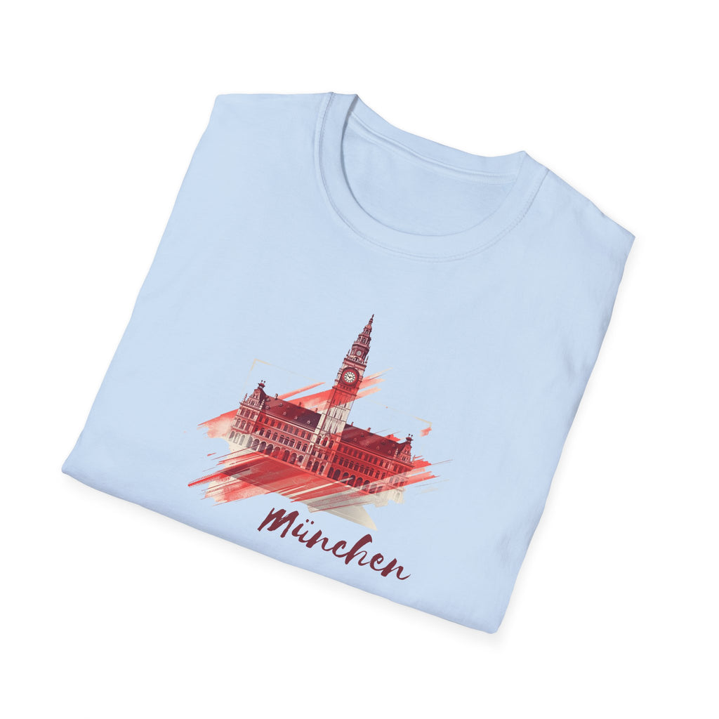 Munchen skyline brushstroke T-Shirt | Munich cityscape souvenir