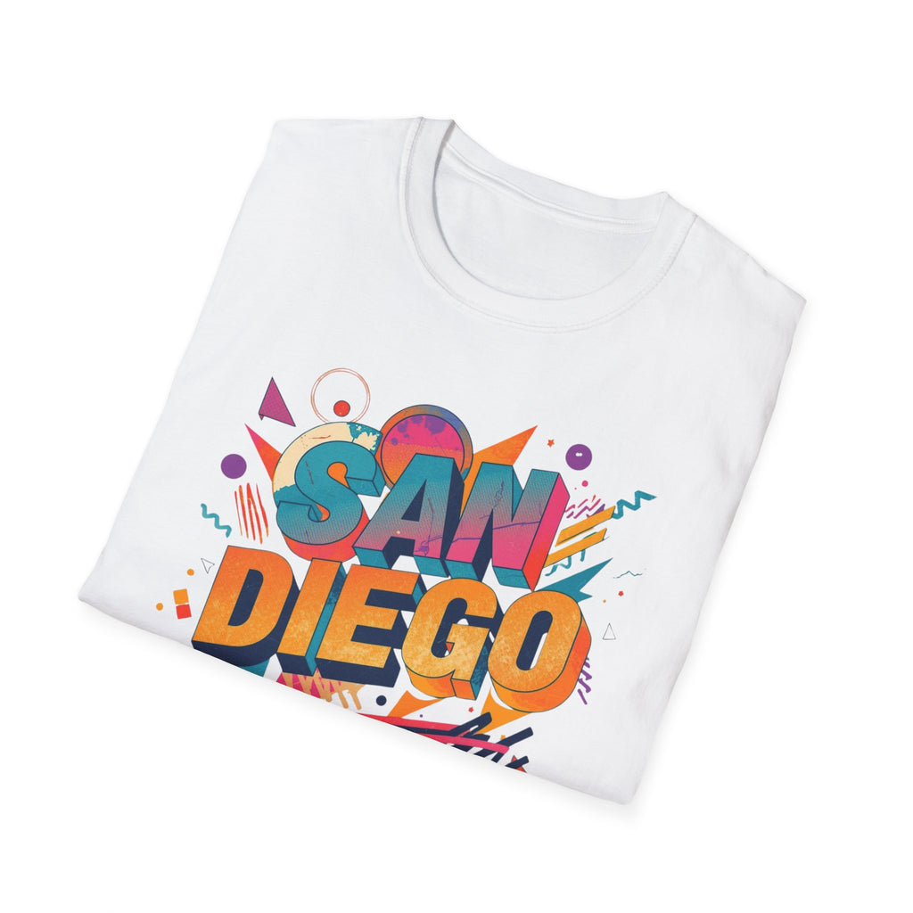 San Diego Retro Graphic T‑Shirt — Colorful 80s Style City Tee