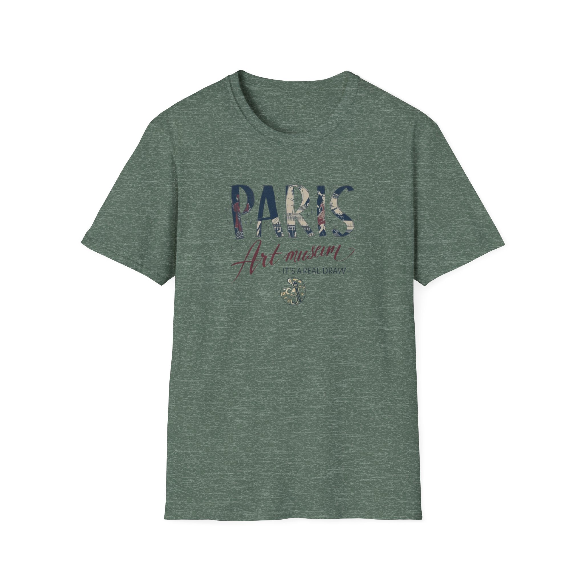 Paris Art Museum T-Shirt — Vintage Floral Typography Travel Tee