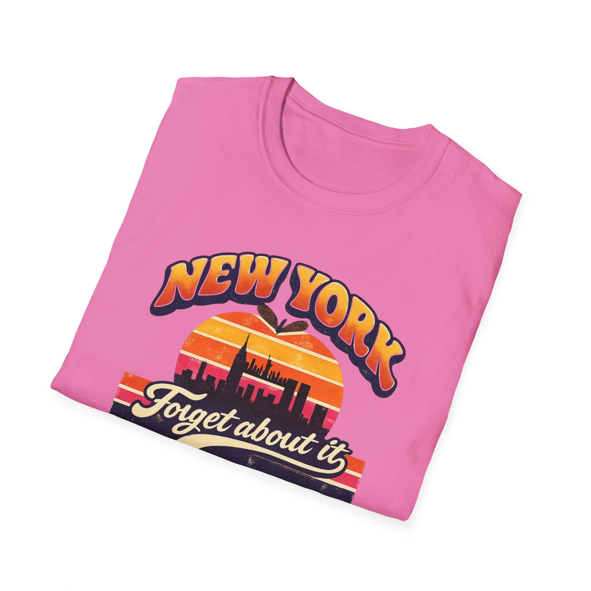 New York "Forget About It" Retro Sunset T-Shirt