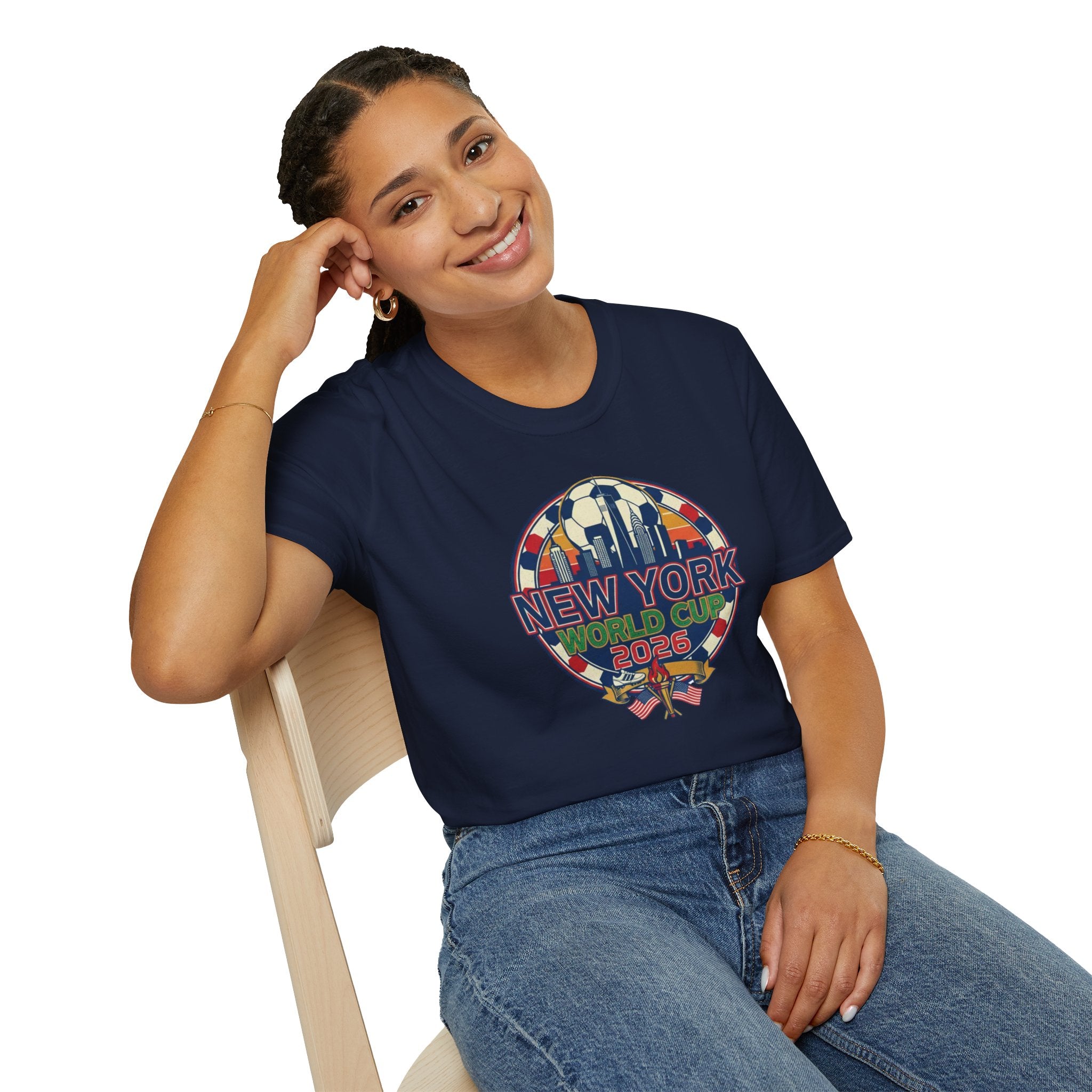 New York World Cup 2026 T-Shirt — Retro City Skyline Soccer Tee