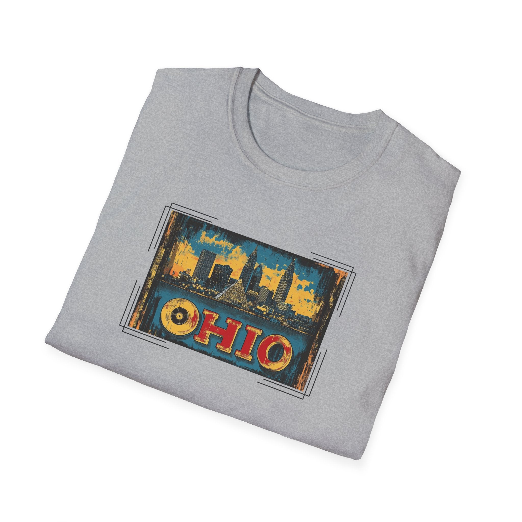 Ohio Skyline T-Shirt | Retro State Poster, Vintage Cleveland Columbus Design