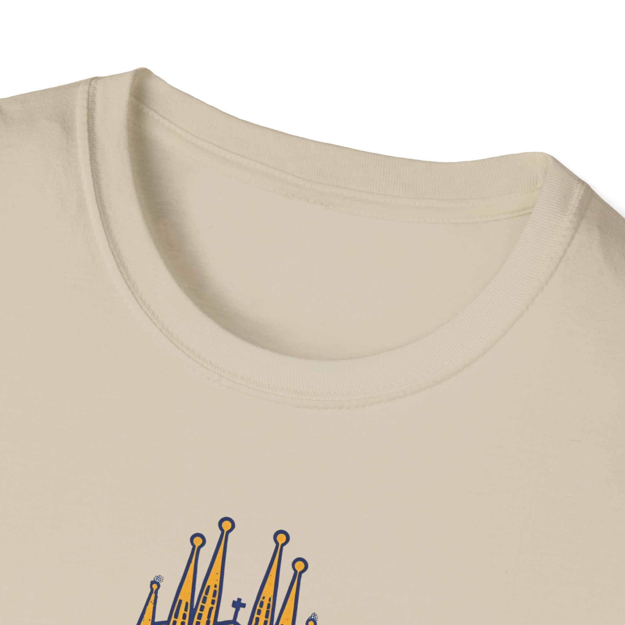 Barcelona Stadium and Sagrada Família Soccer T-Shirt | Football City Design