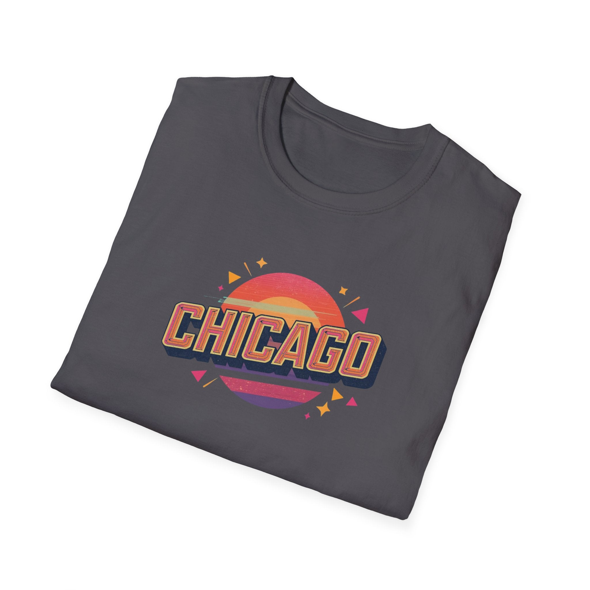 Chicago Retro Sunset T-Shirt | City Pride, Vintage Typography