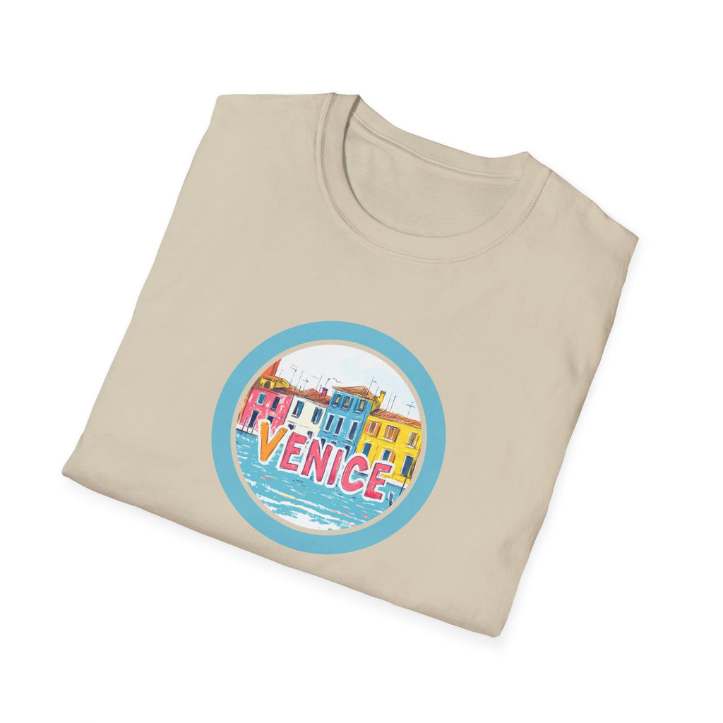 Colorful Venice Canal Illustration T-Shirt | Travel Souvenir