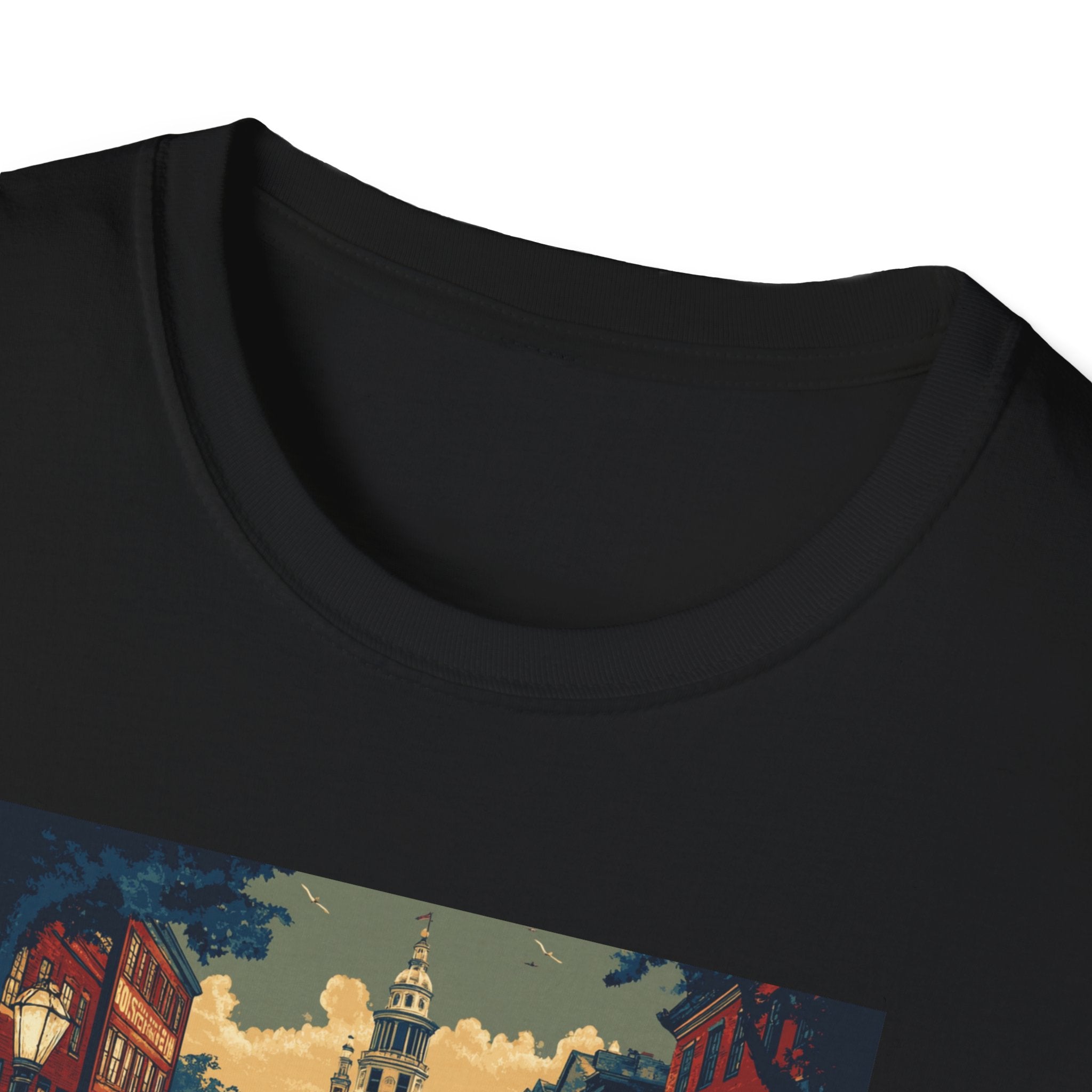 Boston Vintage Postcard T-Shirt | City Skyline, Retro Travel Art
