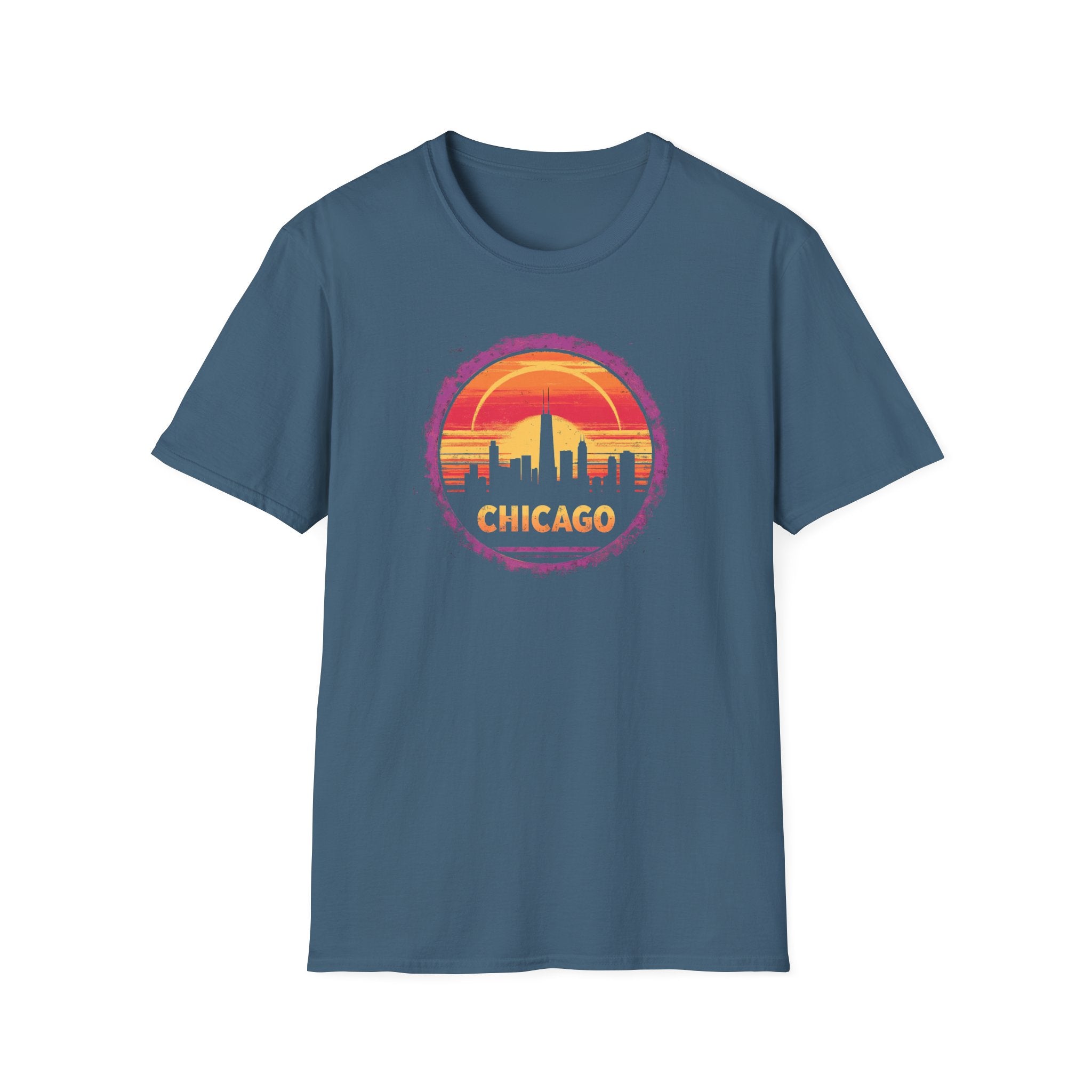 Chicago Sunset Skyline T-Shirt — Retro Cityscape Tee