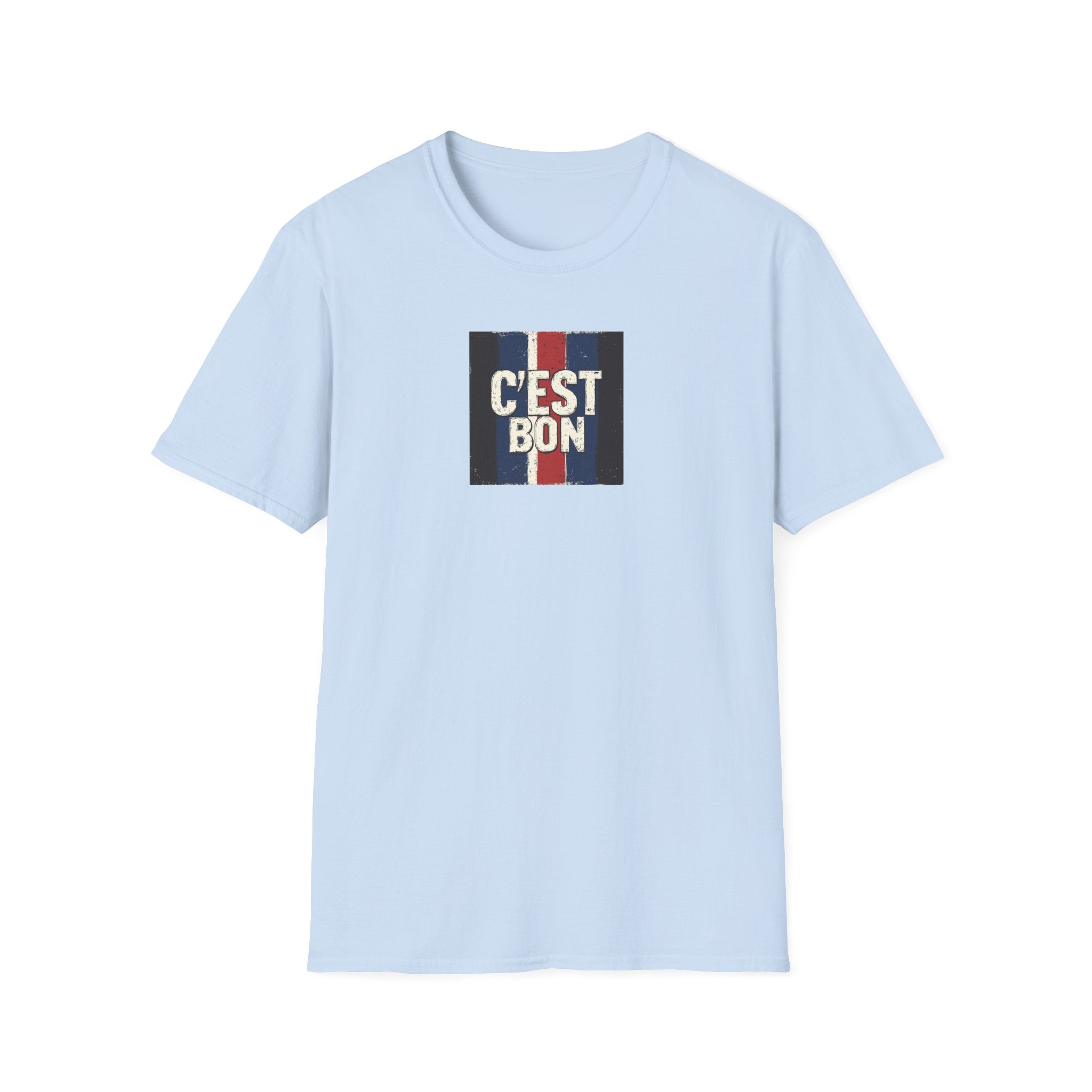C'est Bon French Flag Stripe T-Shirt | Retro French Phrase Tee