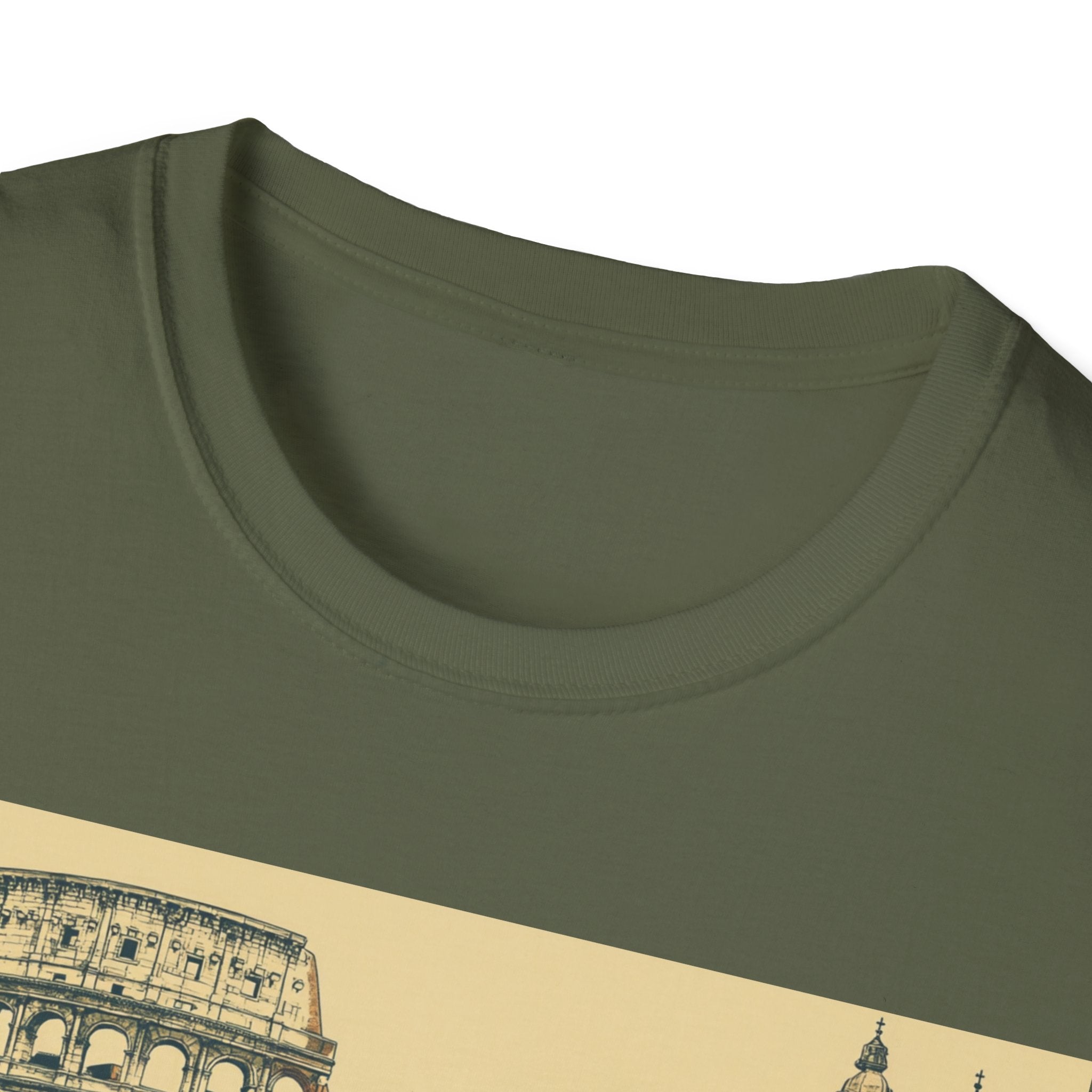 Rome Vintage Scooter T-Shirt | Colosseum Travel Postcard Design