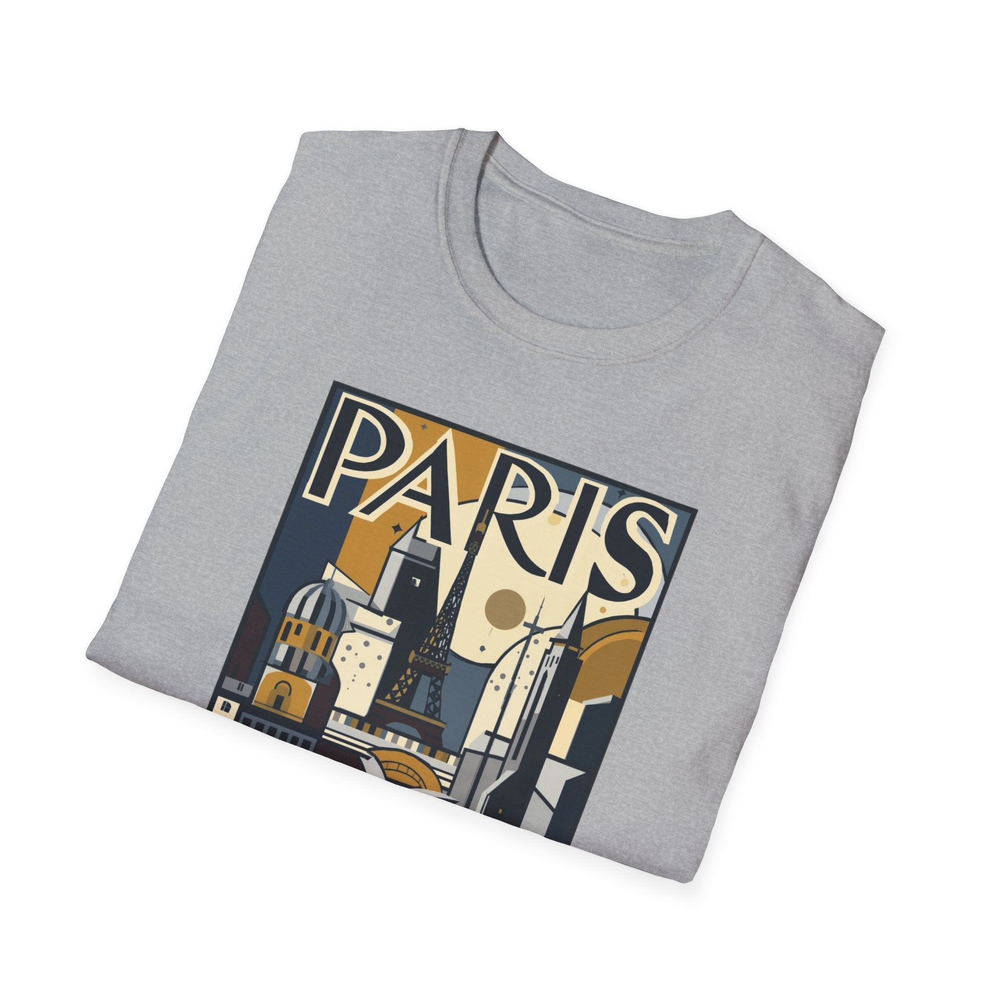 Paris Travel Poster T-Shirt — Retro Art Deco Cityscape Tee