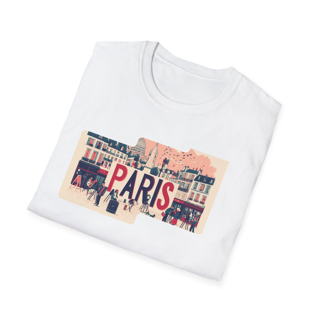 Paris Cityscape T-Shirt | Vintage French Street Illustration