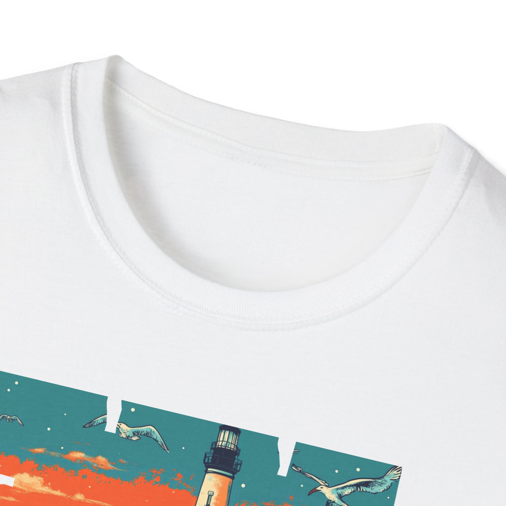 San Sebastian Lighthouse Vintage Poster T-Shirt | Coastal Travel Tee