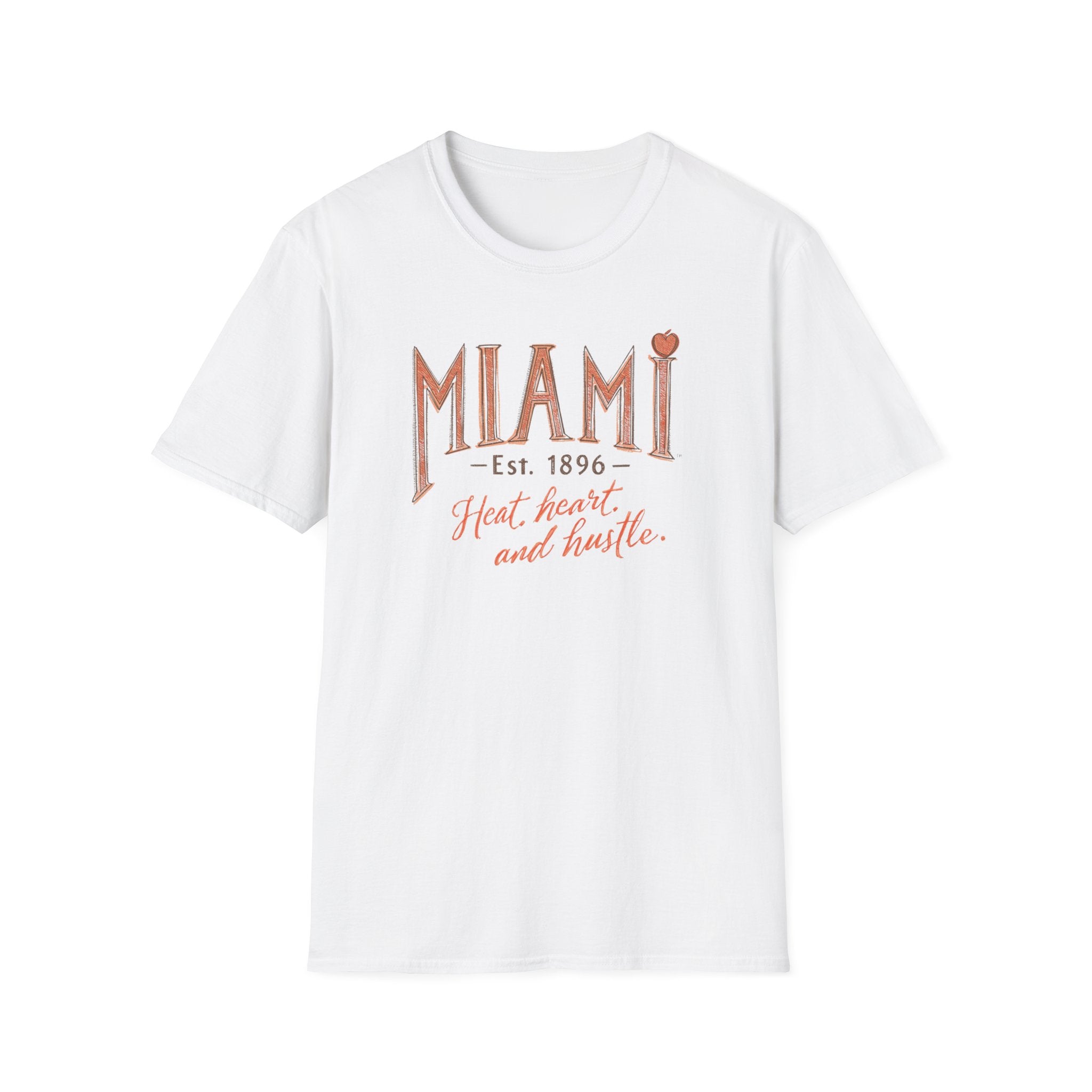Miami T-Shirt - "Heat, Heart and Hustle" Retro Coastal Graphic Tee
