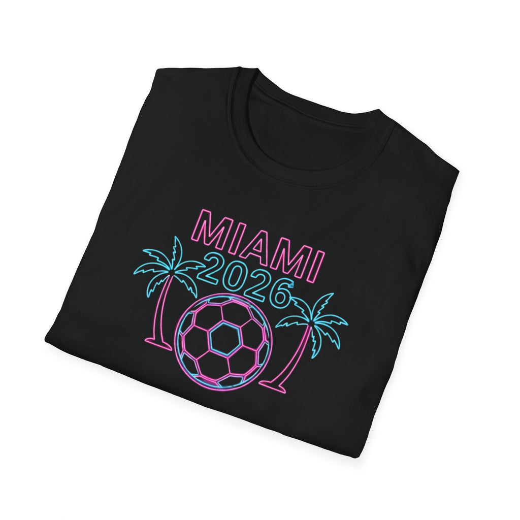 Miami 2026 Soccer T-Shirt — Neon Palm Beach Tournament Tee