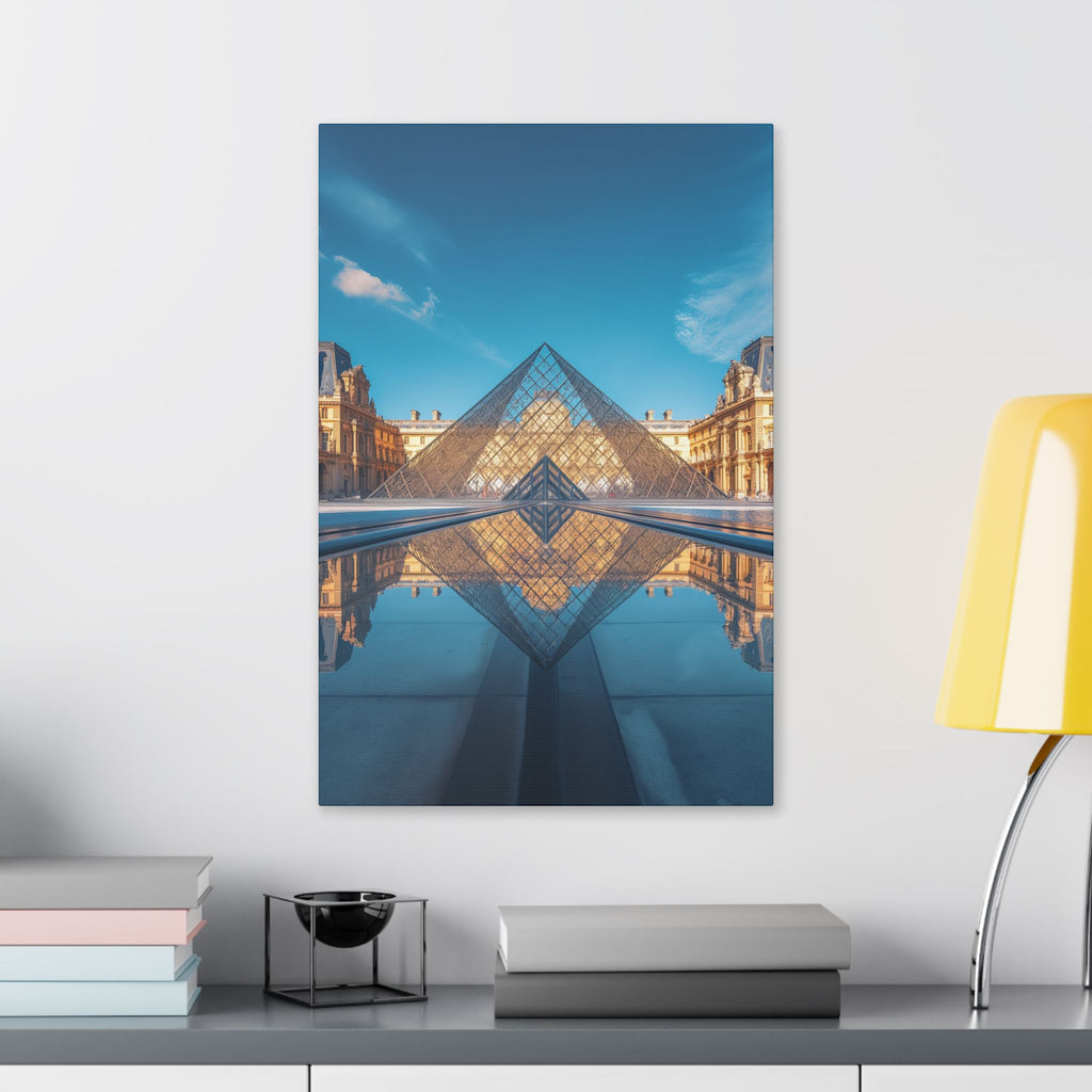 Louvre Glass Pyramid Canvas Print — Paris Travel Wall Art