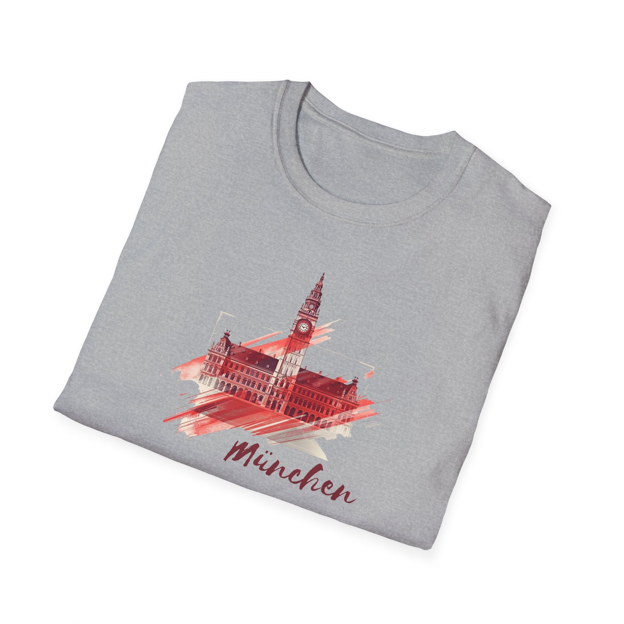 Munchen skyline brushstroke T-Shirt | Munich cityscape souvenir