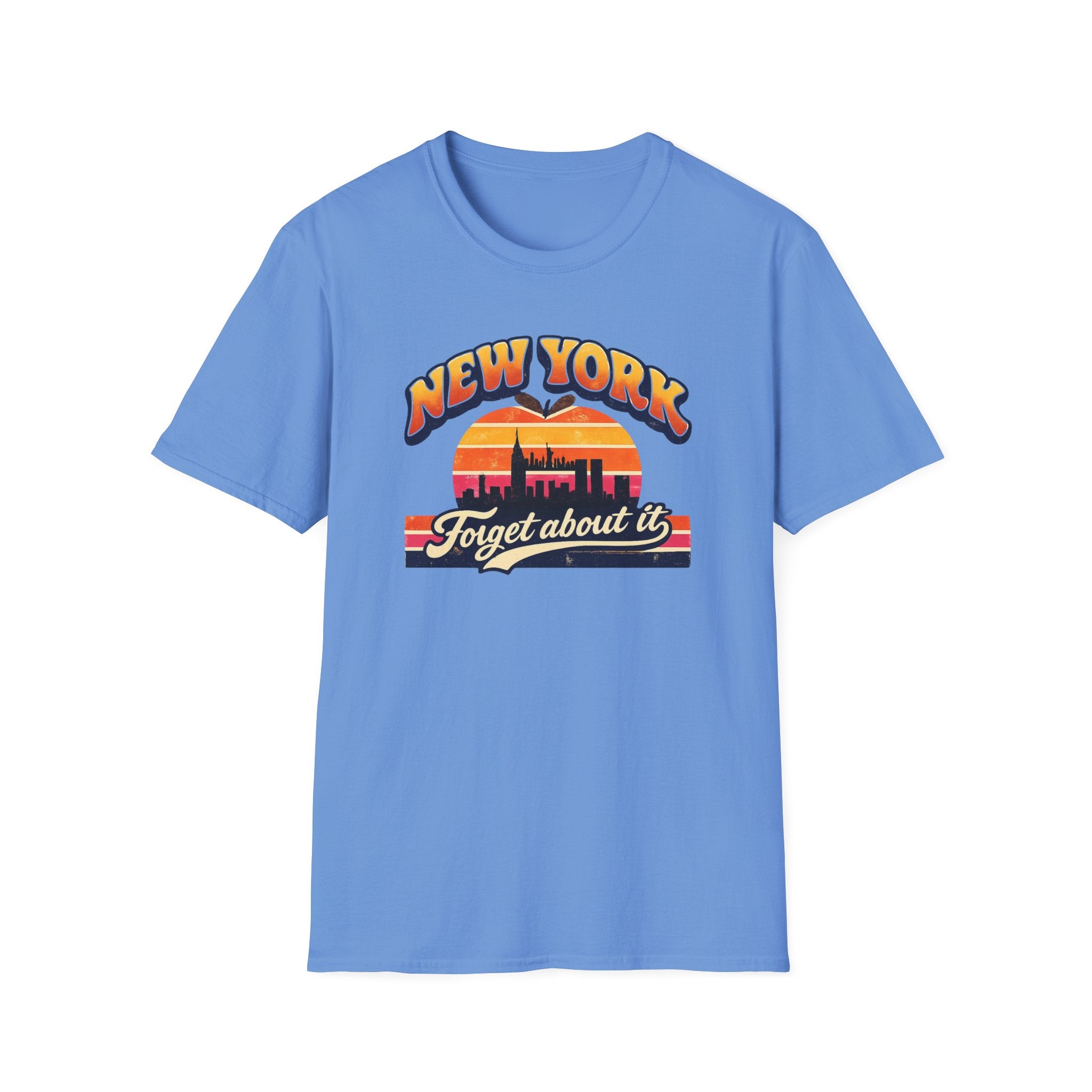 New York "Forget About It" Retro Sunset T-Shirt