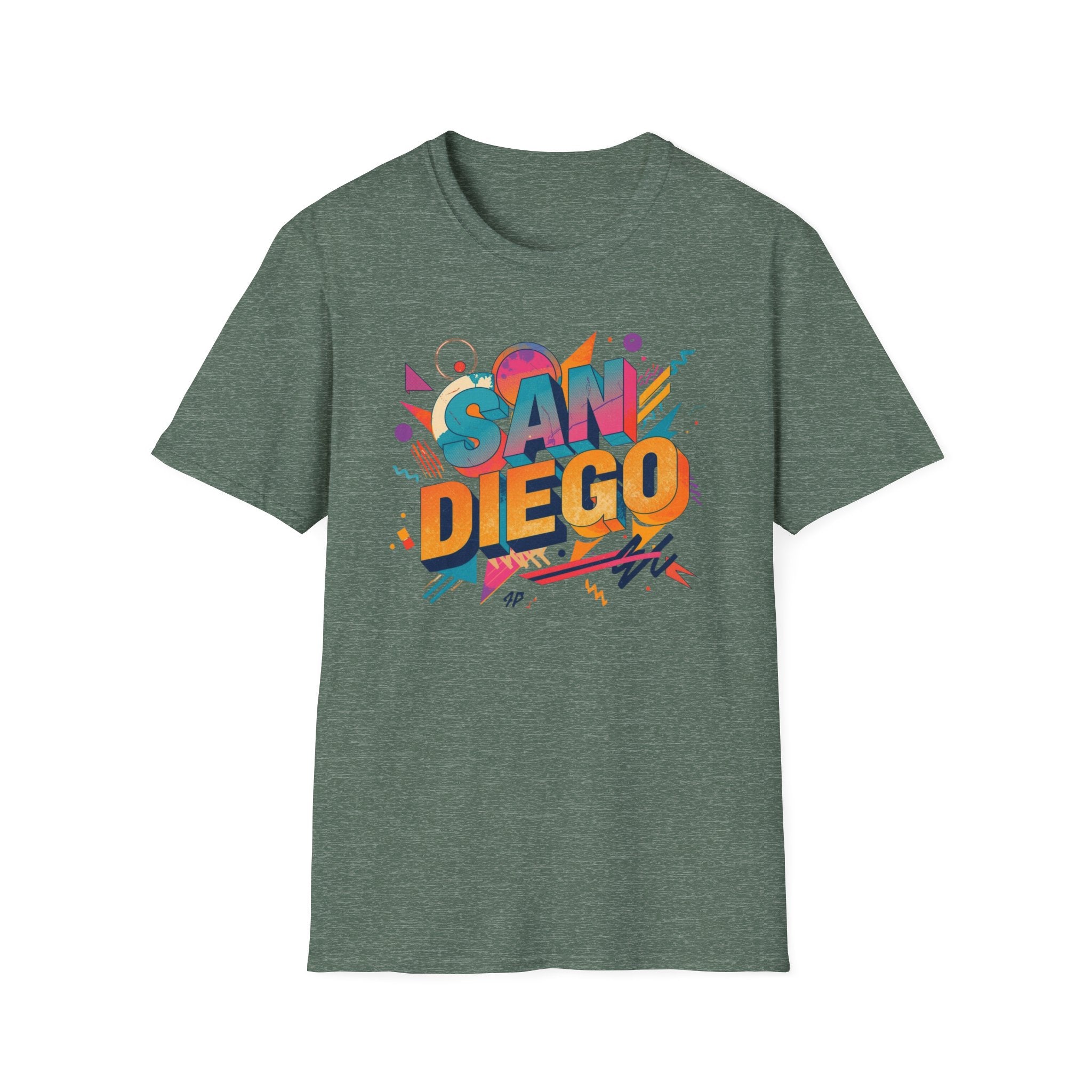 San Diego Retro Graphic T‑Shirt — Colorful 80s Style City Tee