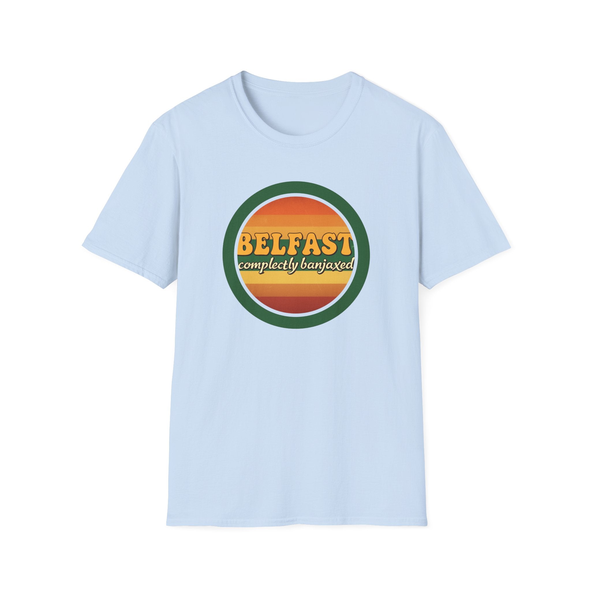 Belfast Retro Sunset T-Shirt — 'Belfast Completely Banjaxed' Vintage Graphic Tee