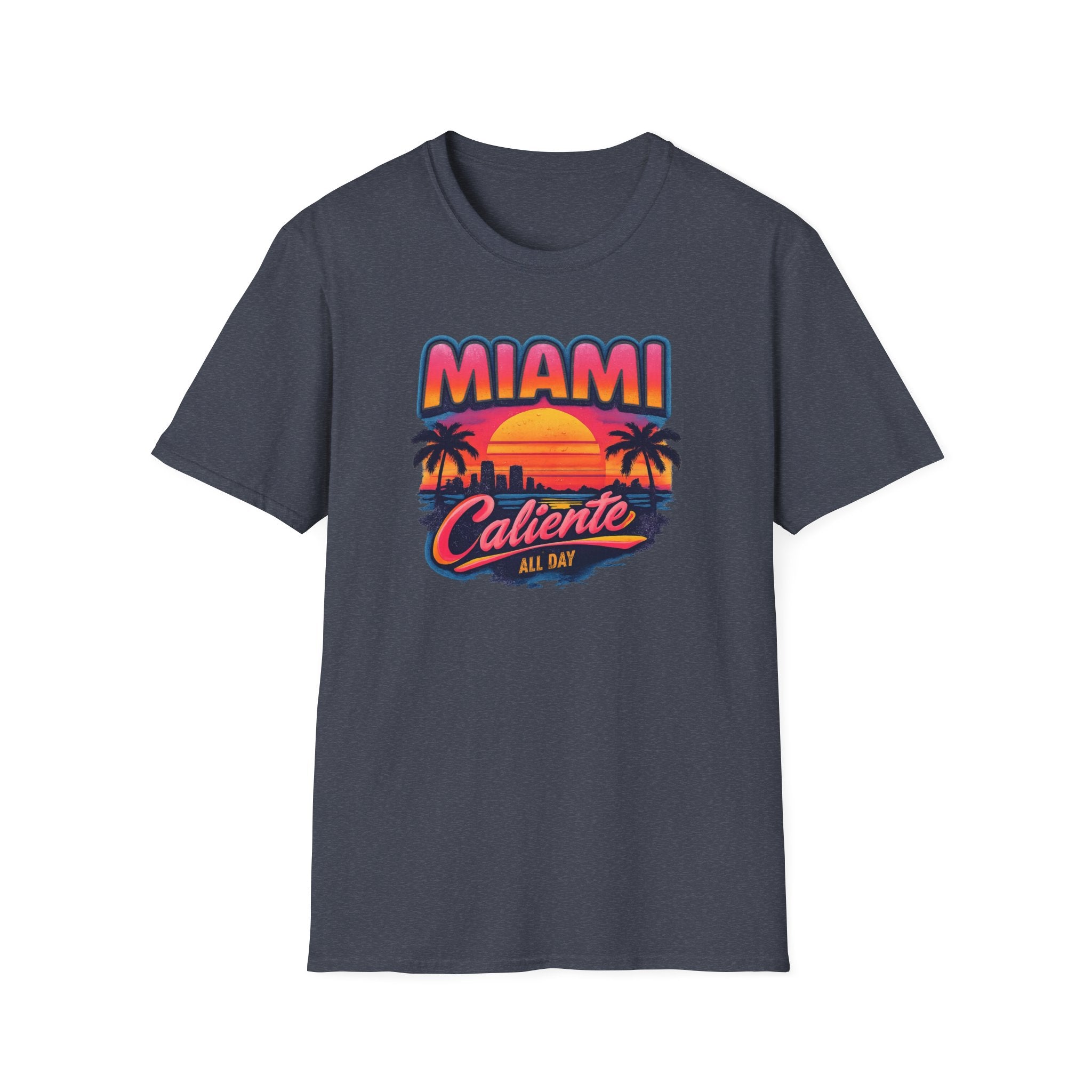 Miami Caliente Sunset T-Shirt — Vintage Palm Beach Vacation Tee
