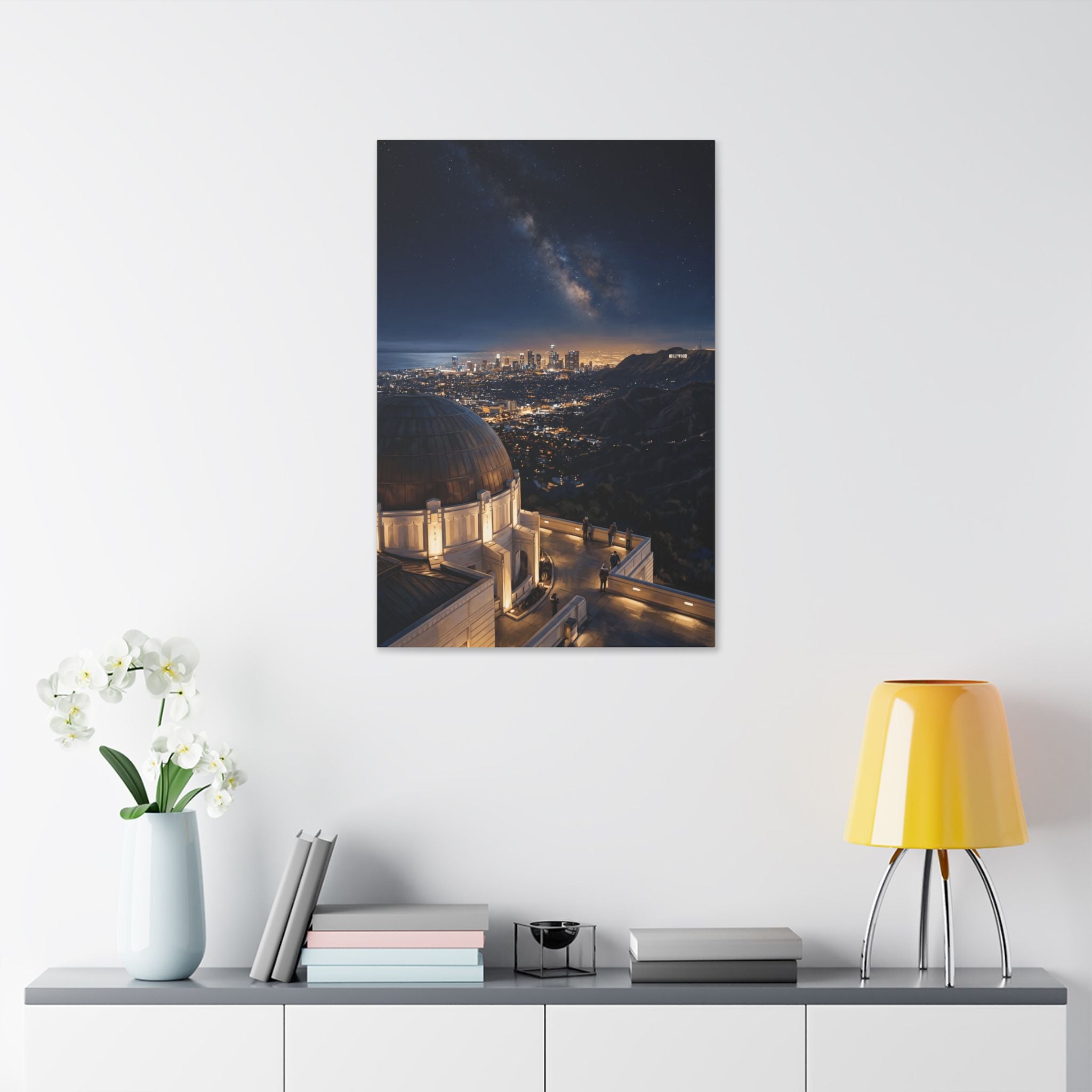 Canvas Wall Art — Griffith Observatory Night Skyline with Milky Way - Los Angeles