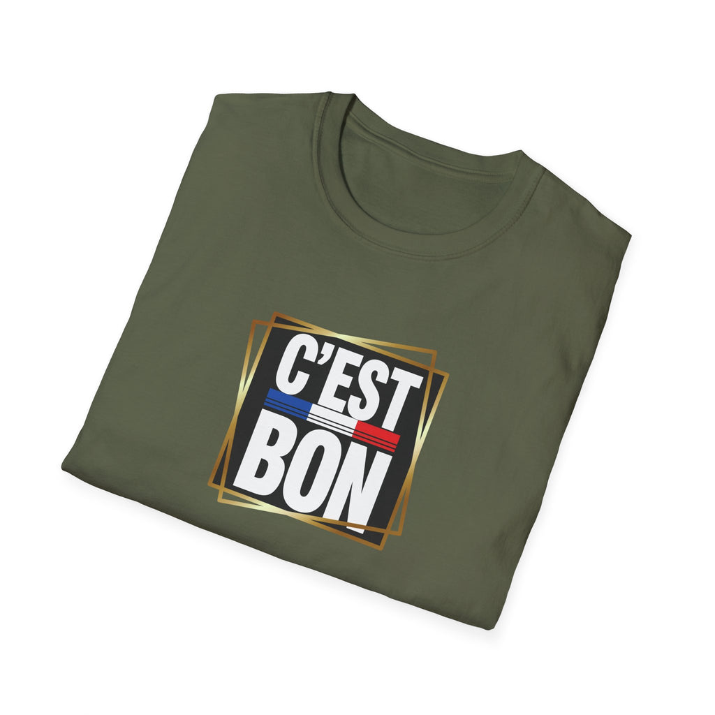 C'EST BON T-Shirt | French Phrase Graphic Tee, Bold Typographic Design