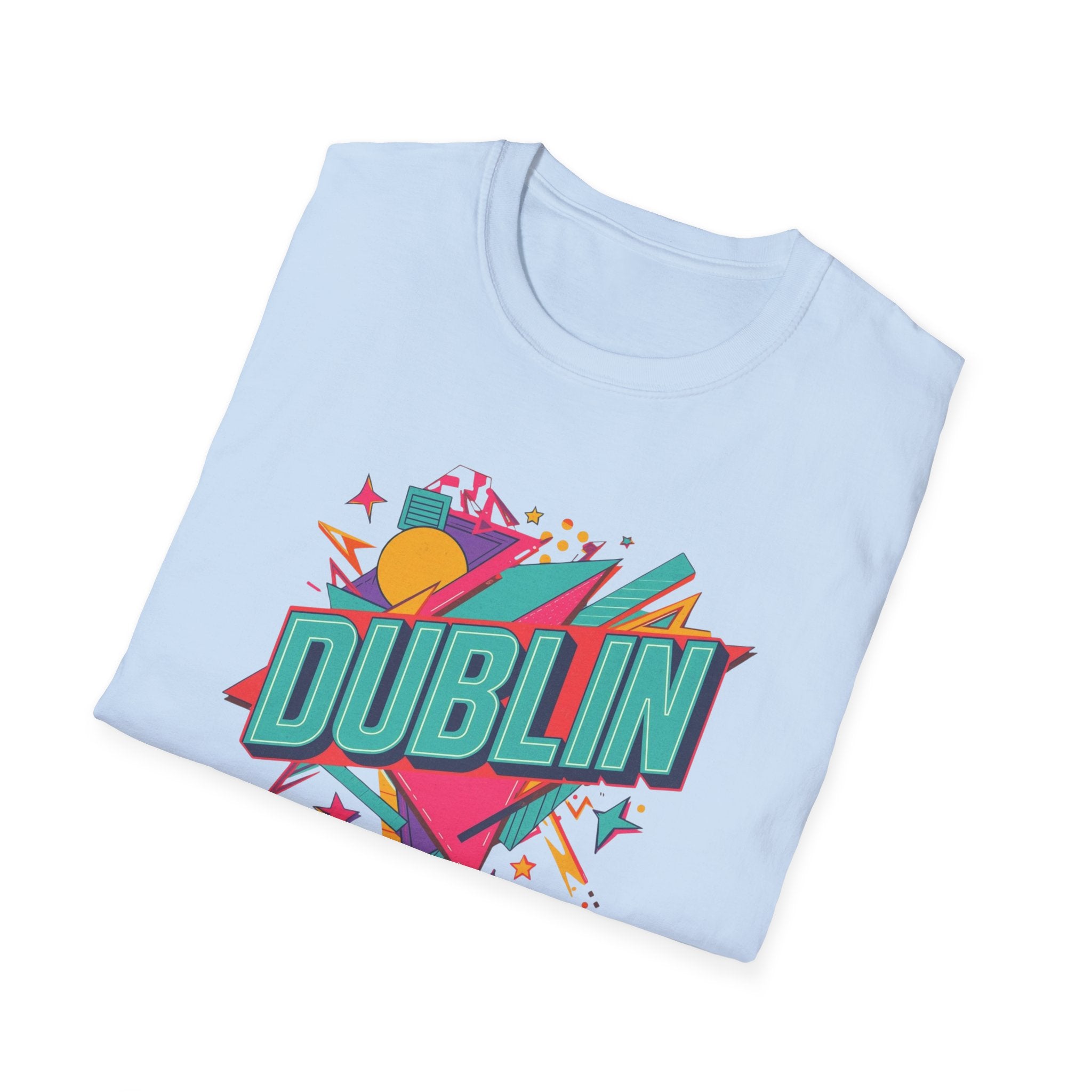 Dublin Retro Graphic T-Shirt — Bright 80s Style City Souvenir