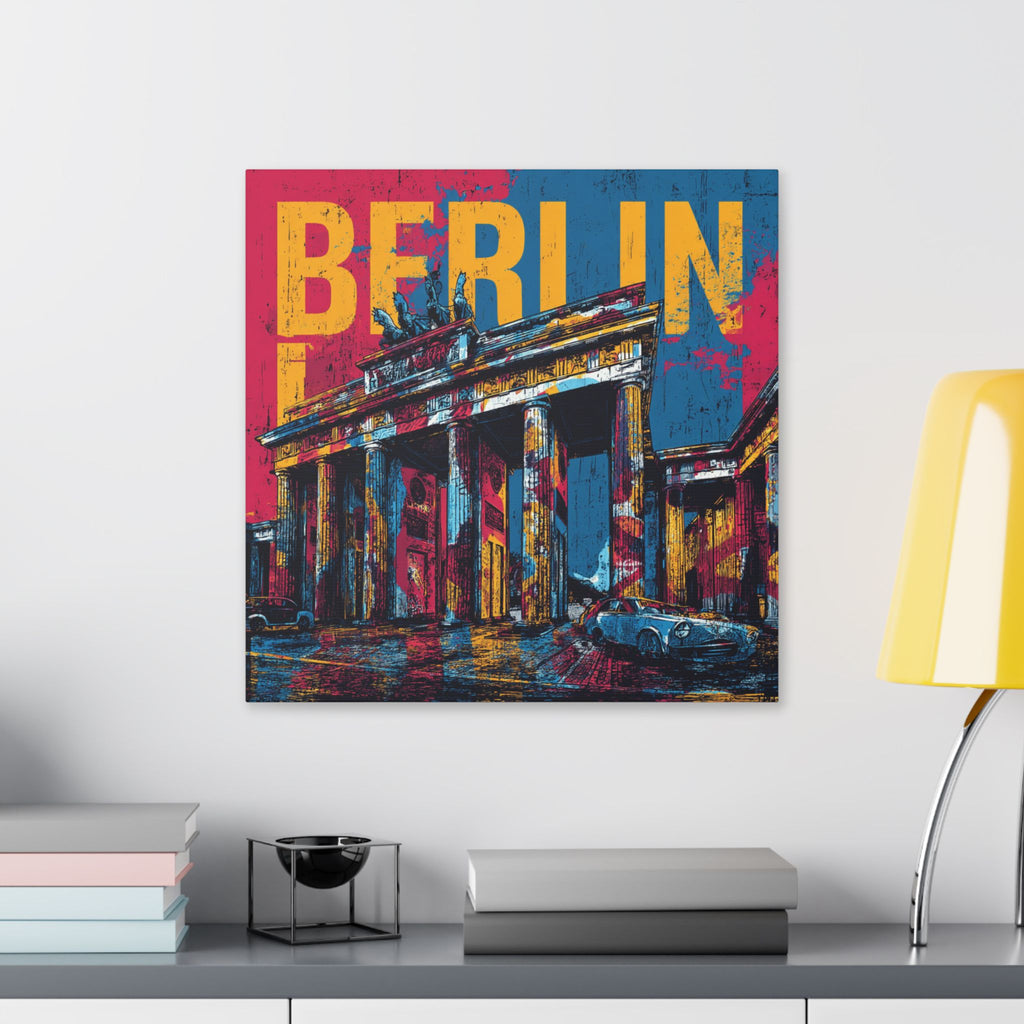 Berlin Pop Art Canvas Wall Art — Colorful Brandenburg Gate Stretched Canvas