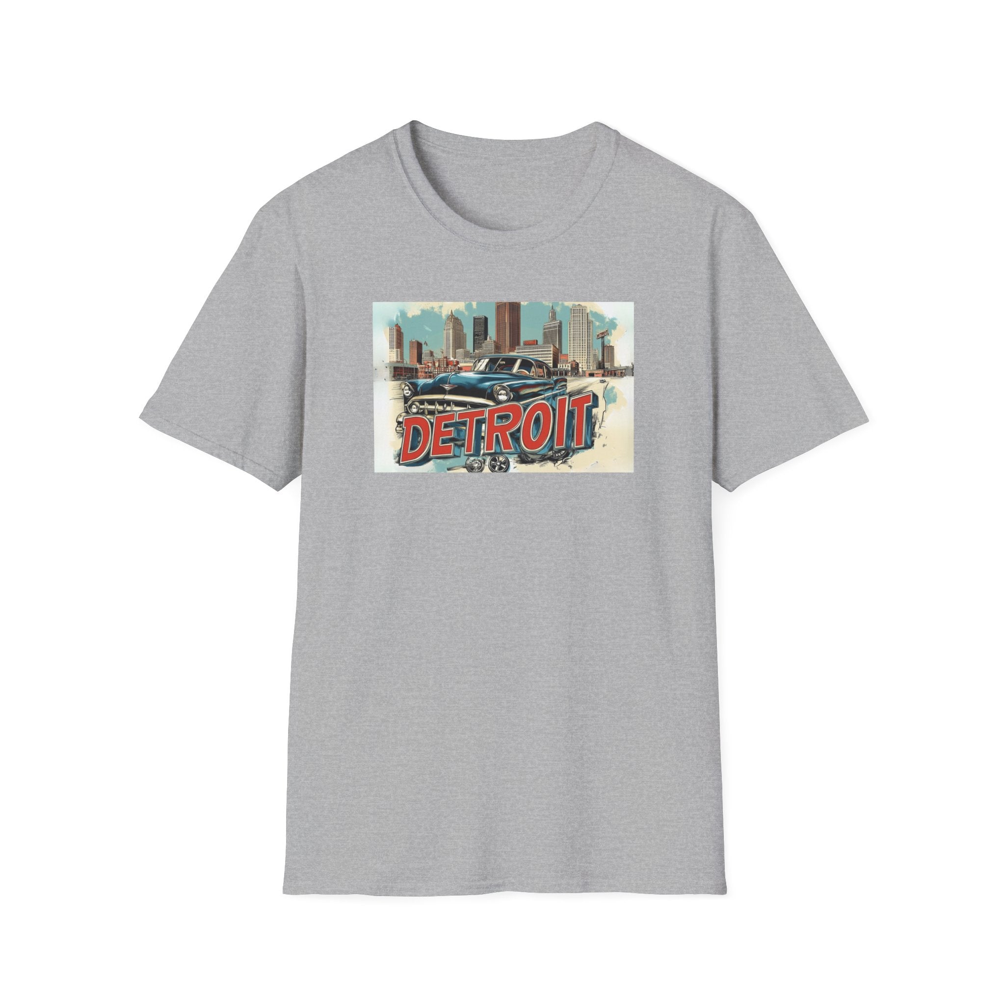 Detroit Classic Car Tee | Detroit skyline vintage graphic T-Shirt