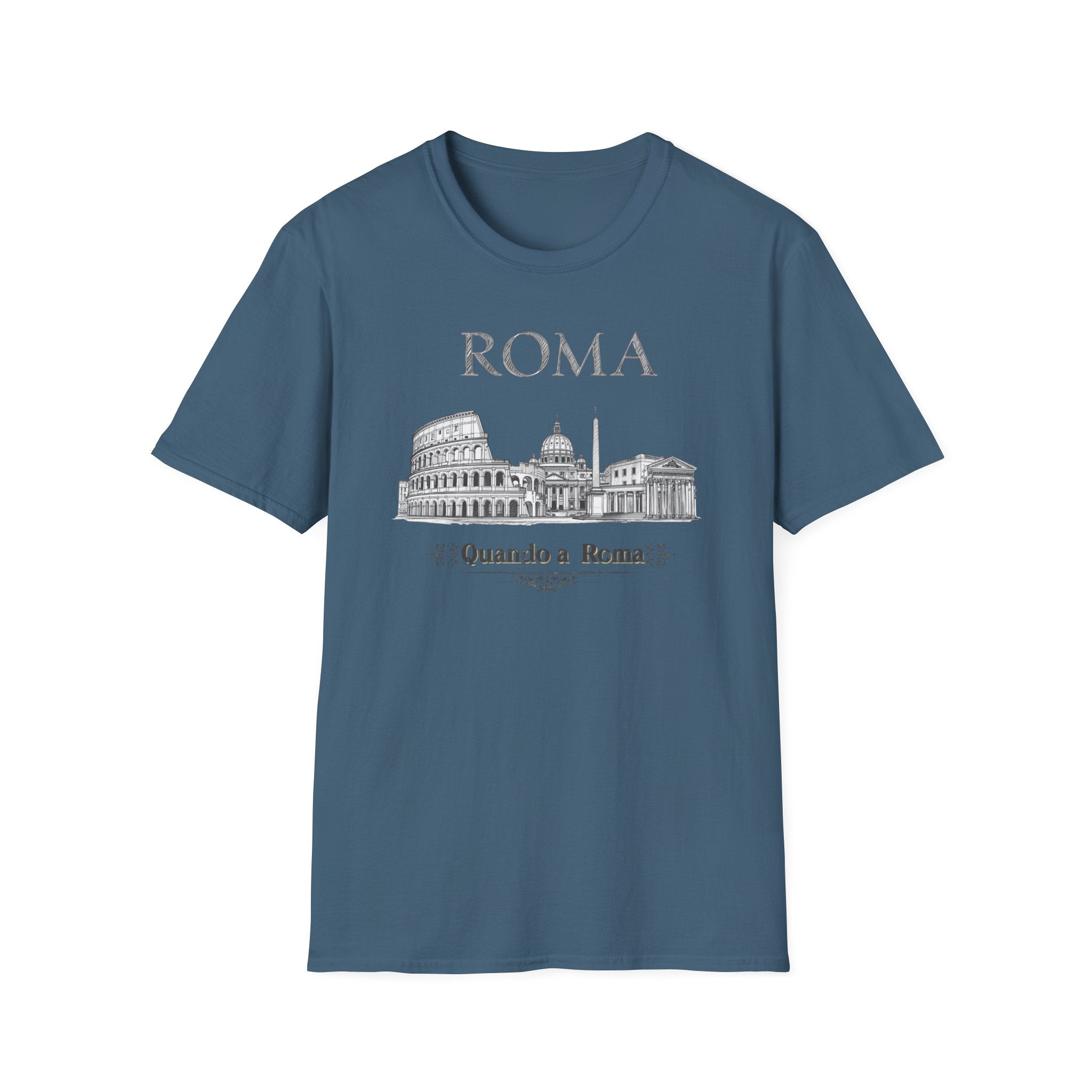 Roma skyline illustration T-Shirt | Colosseum Vatican Stencil