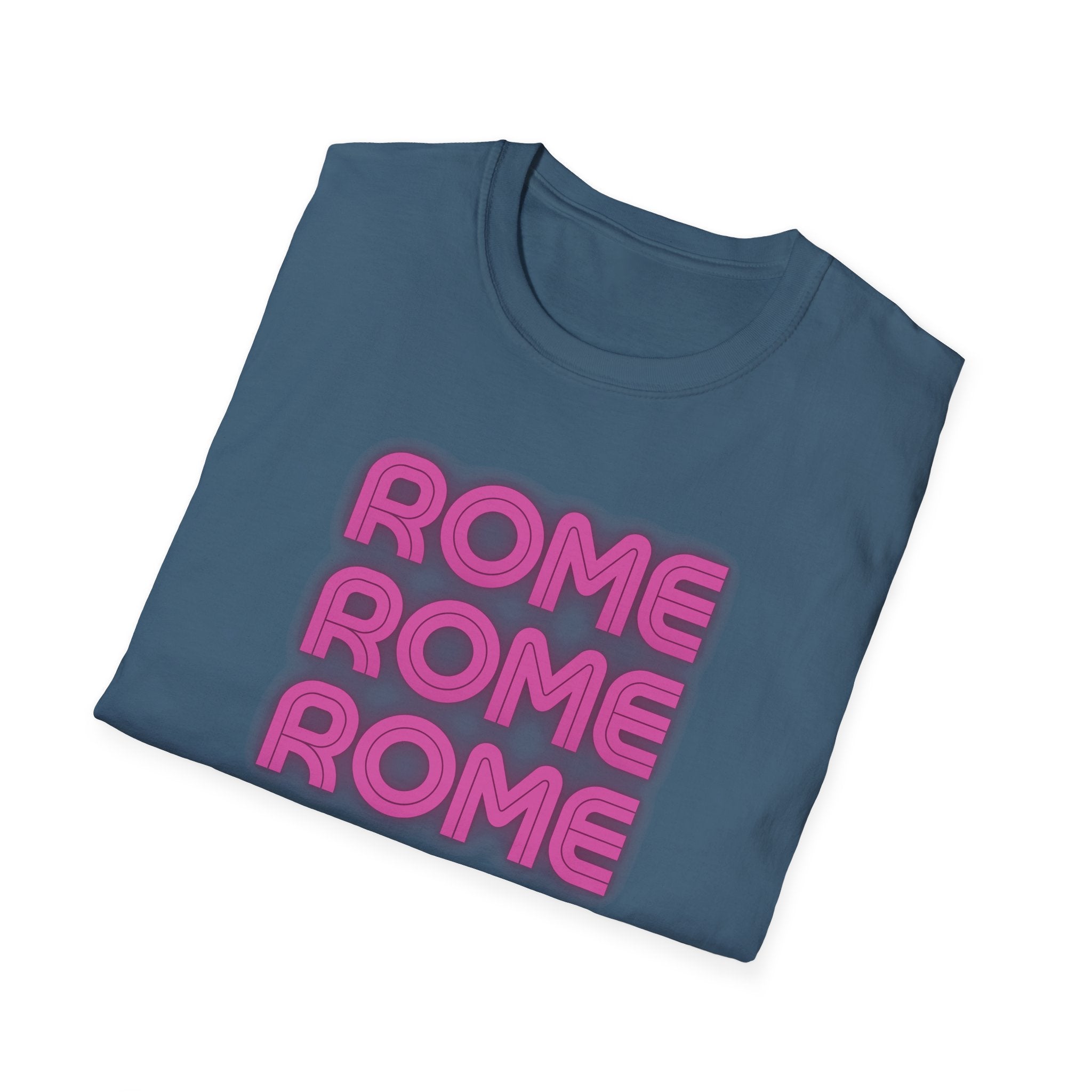 Rome Rome Rome T-Shirt | Pink Retro Text Tee