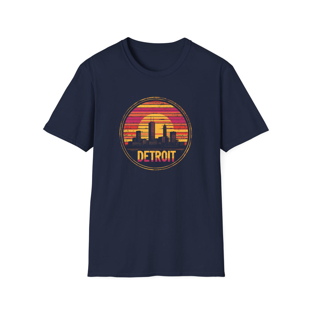 Detroit Skyline Tee — Retro Sunset Cityscape T-Shirt