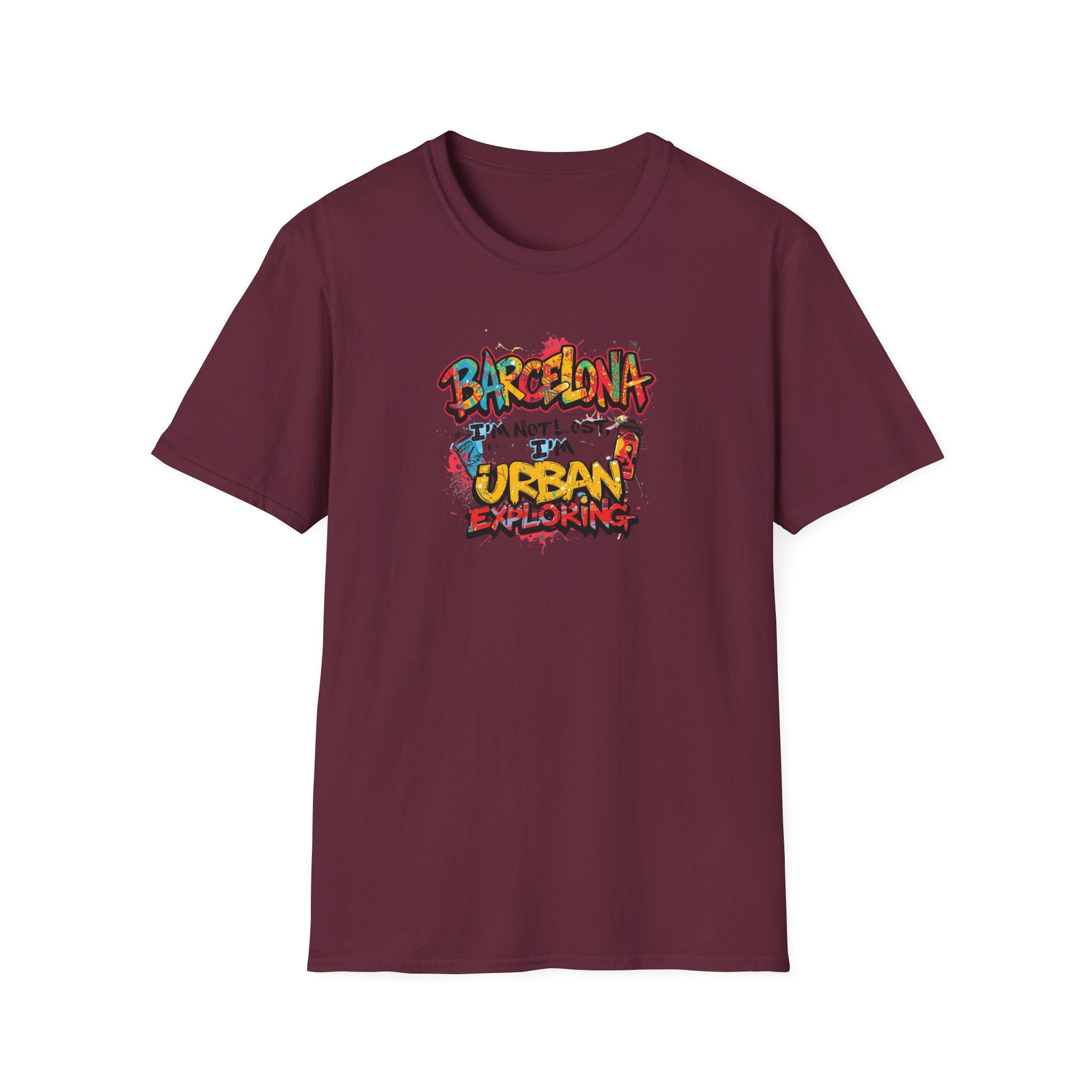Barcelona Urban Graffiti T‑Shirt – Colorful Street Art Travel Tee