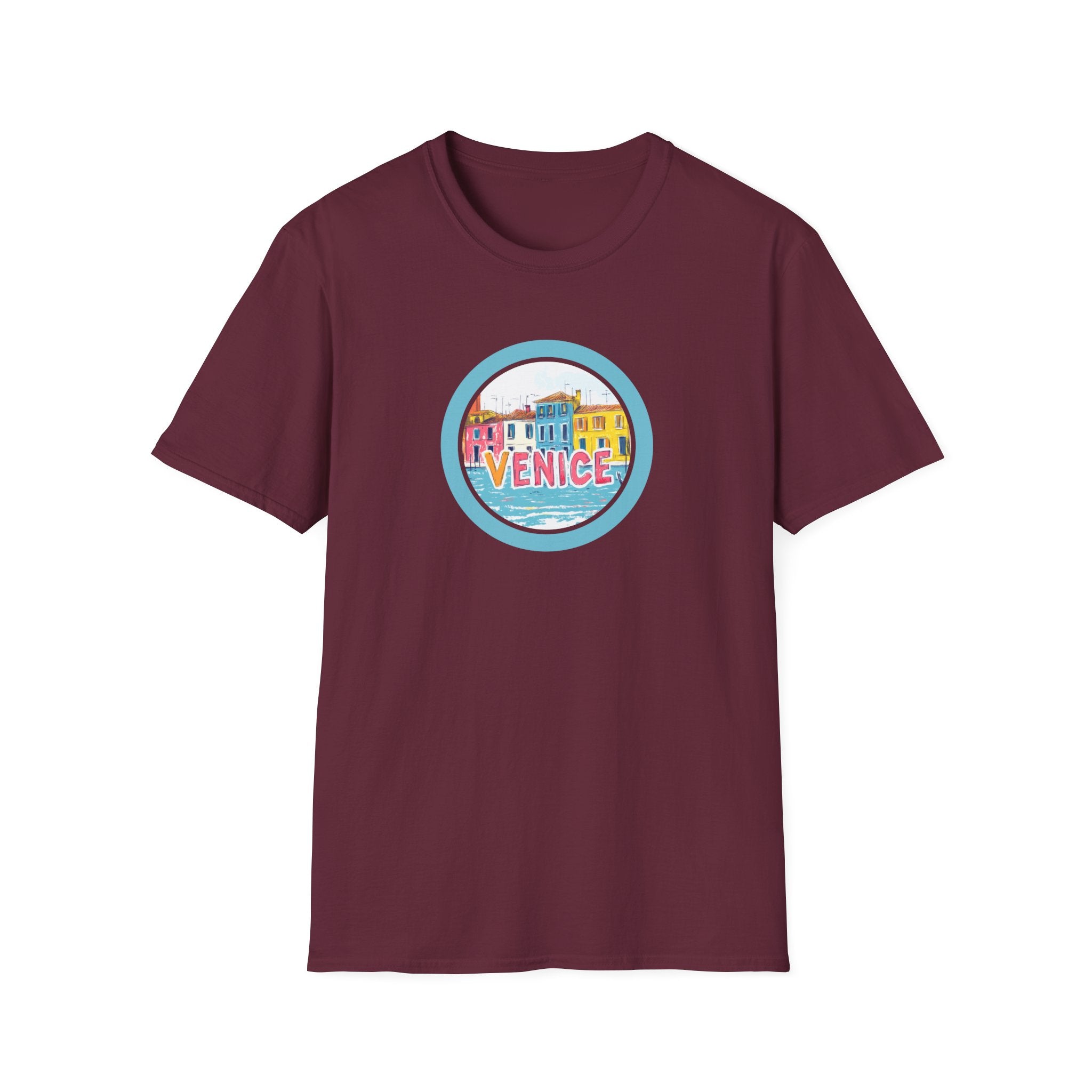 Colorful Venice Canal Illustration T-Shirt | Travel Souvenir