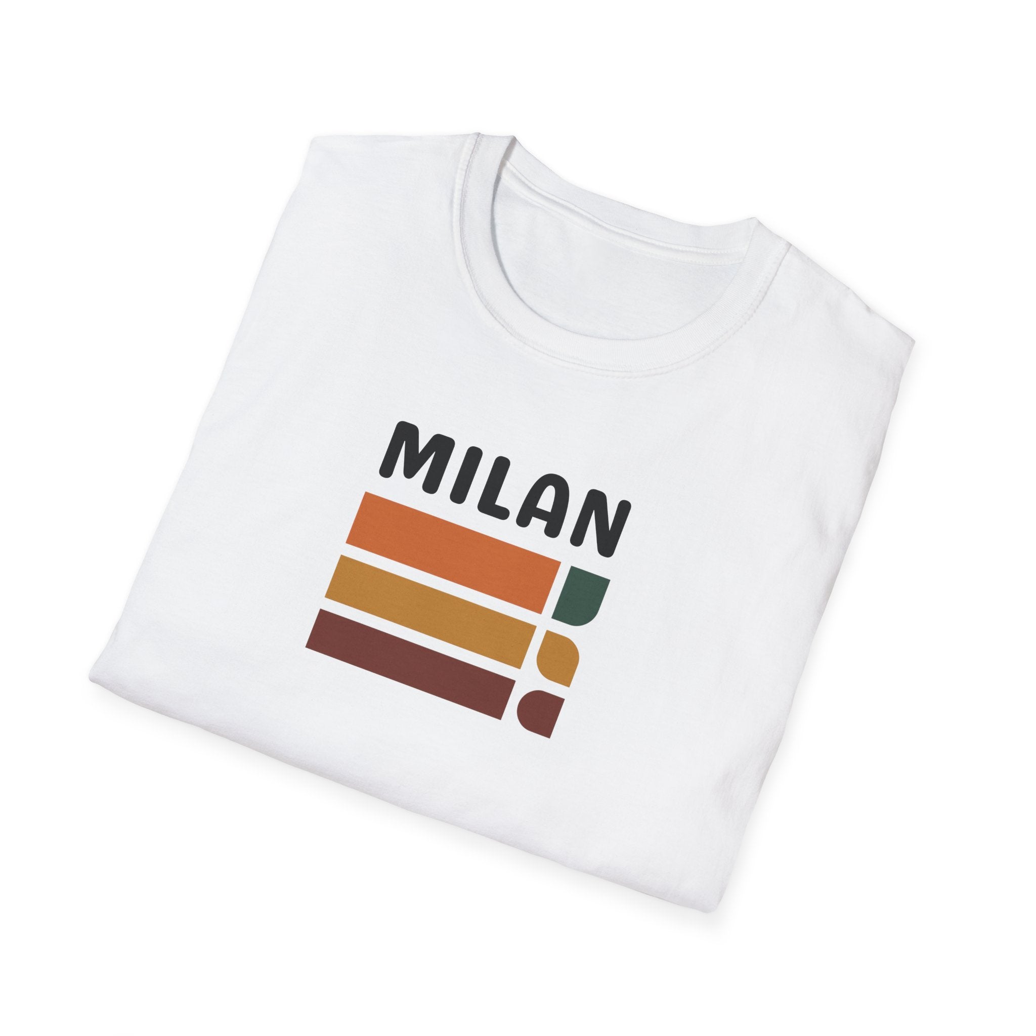 Milan Retro Stripes T-Shirt | Vintage Colorblock Italy Design
