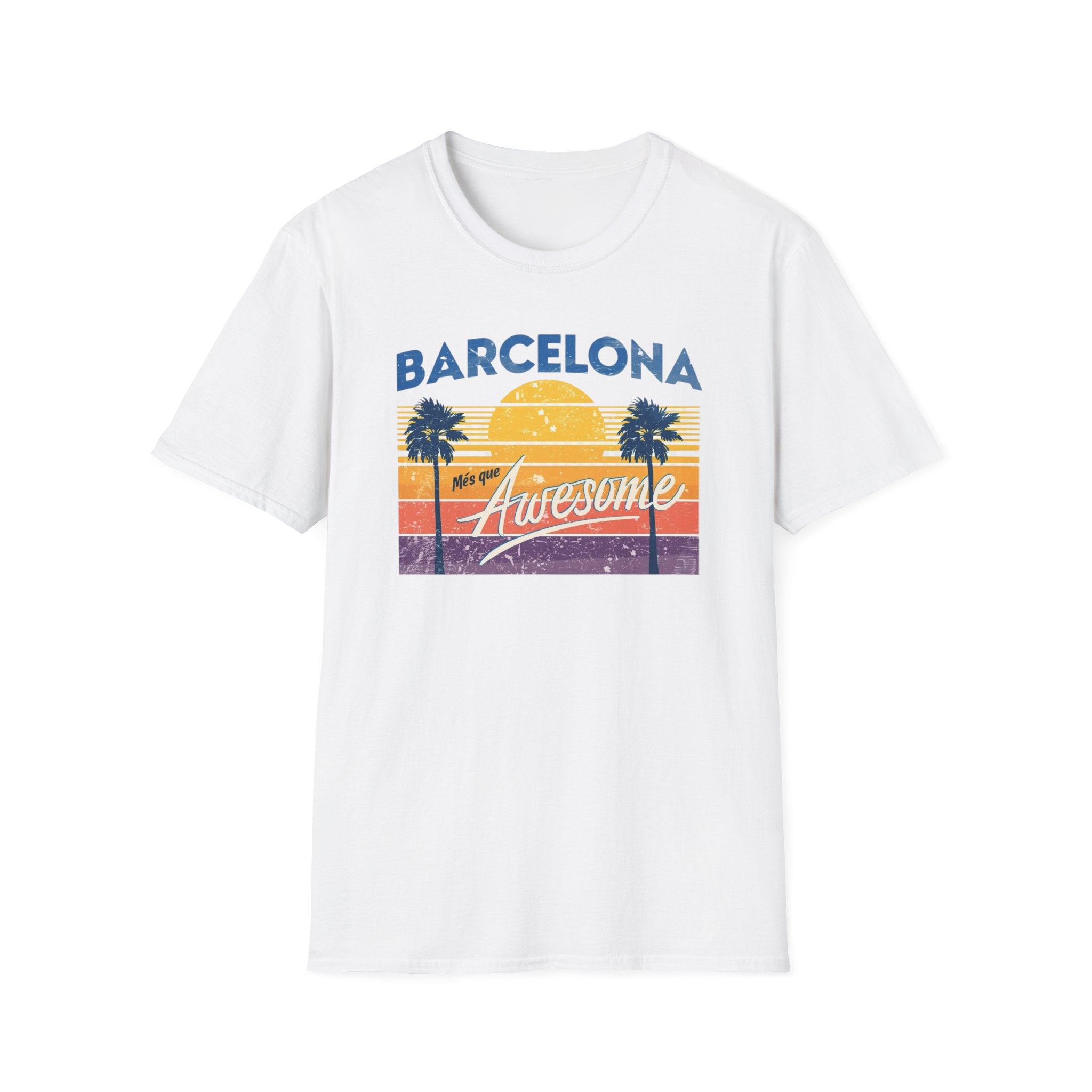 Barcelona Awesome Retro Sunset T-Shirt